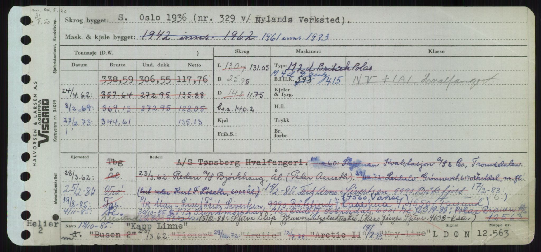 Sjøfartsdirektoratet med forløpere, Skipsmålingen, RA/S-1627/H/Ha/L0003/0001: Fartøy, Hilm-Mar / Fartøy, Hilm-Kol, s. 669