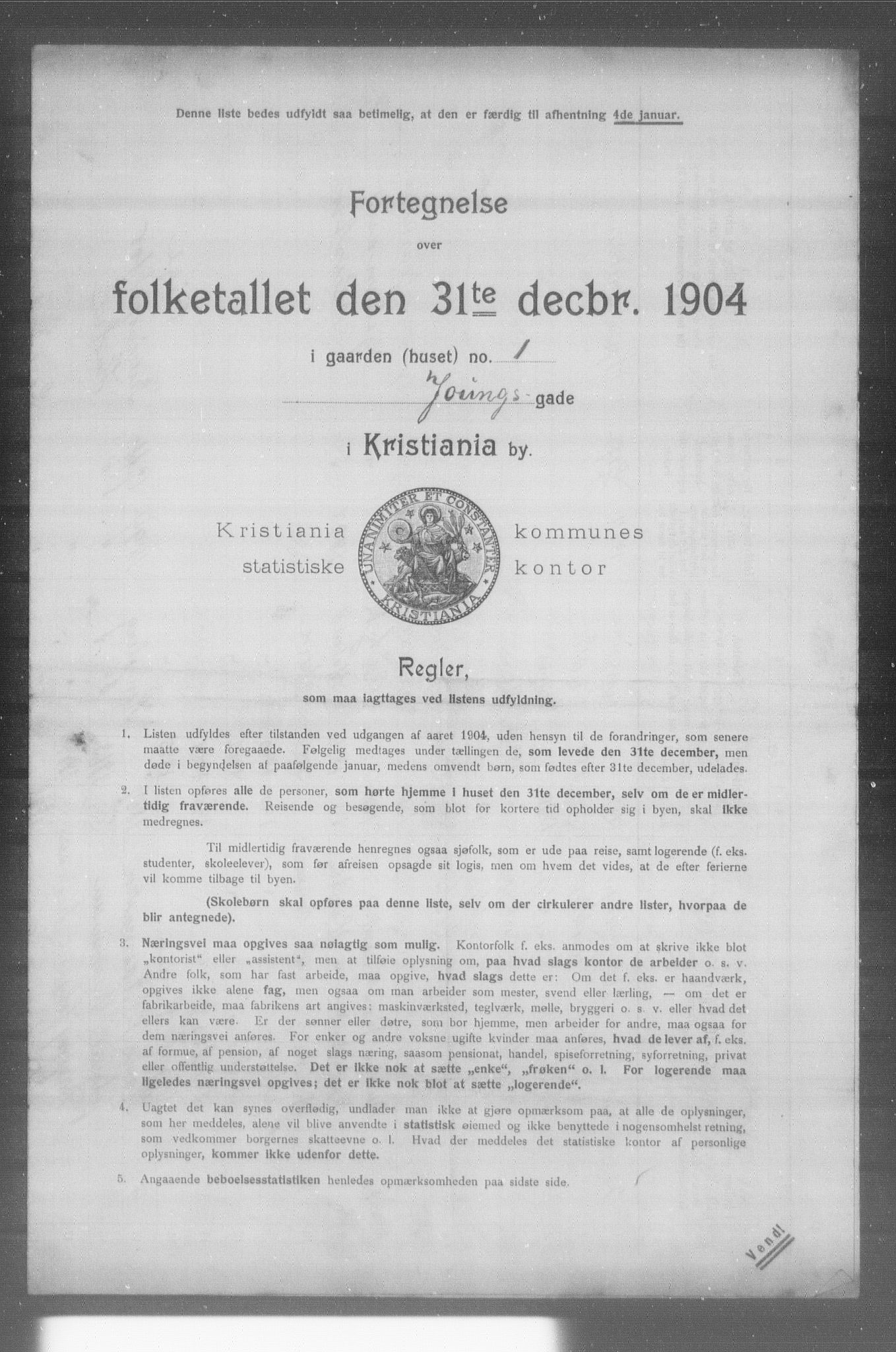 OBA, Kommunal folketelling 31.12.1904 for Kristiania kjøpstad, 1904, s. 24077