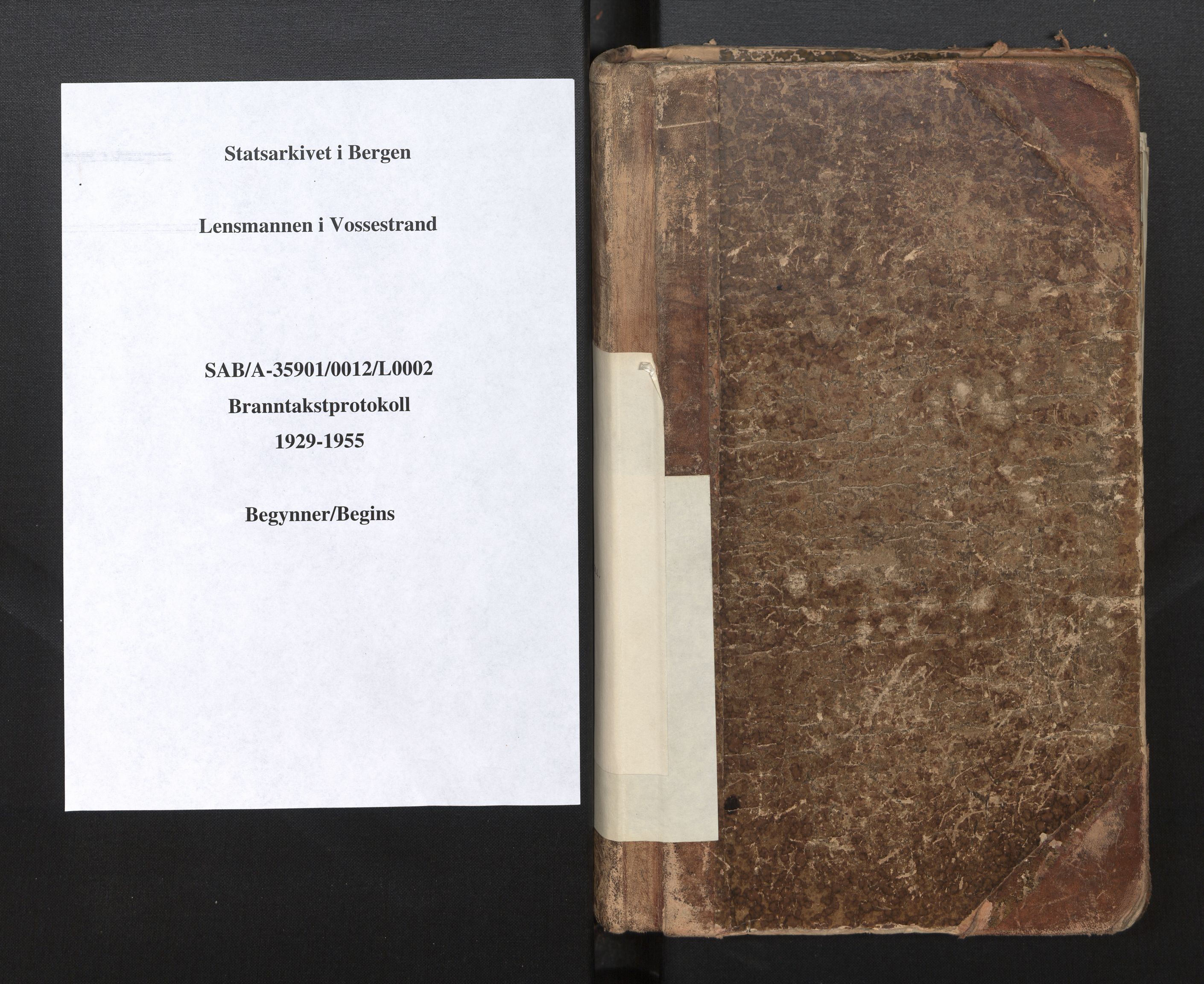 Lensmannen i Vossestrand, SAB/A-35901/0012/L0002: Branntakstprotokoll, skjematakst, 1929-1955