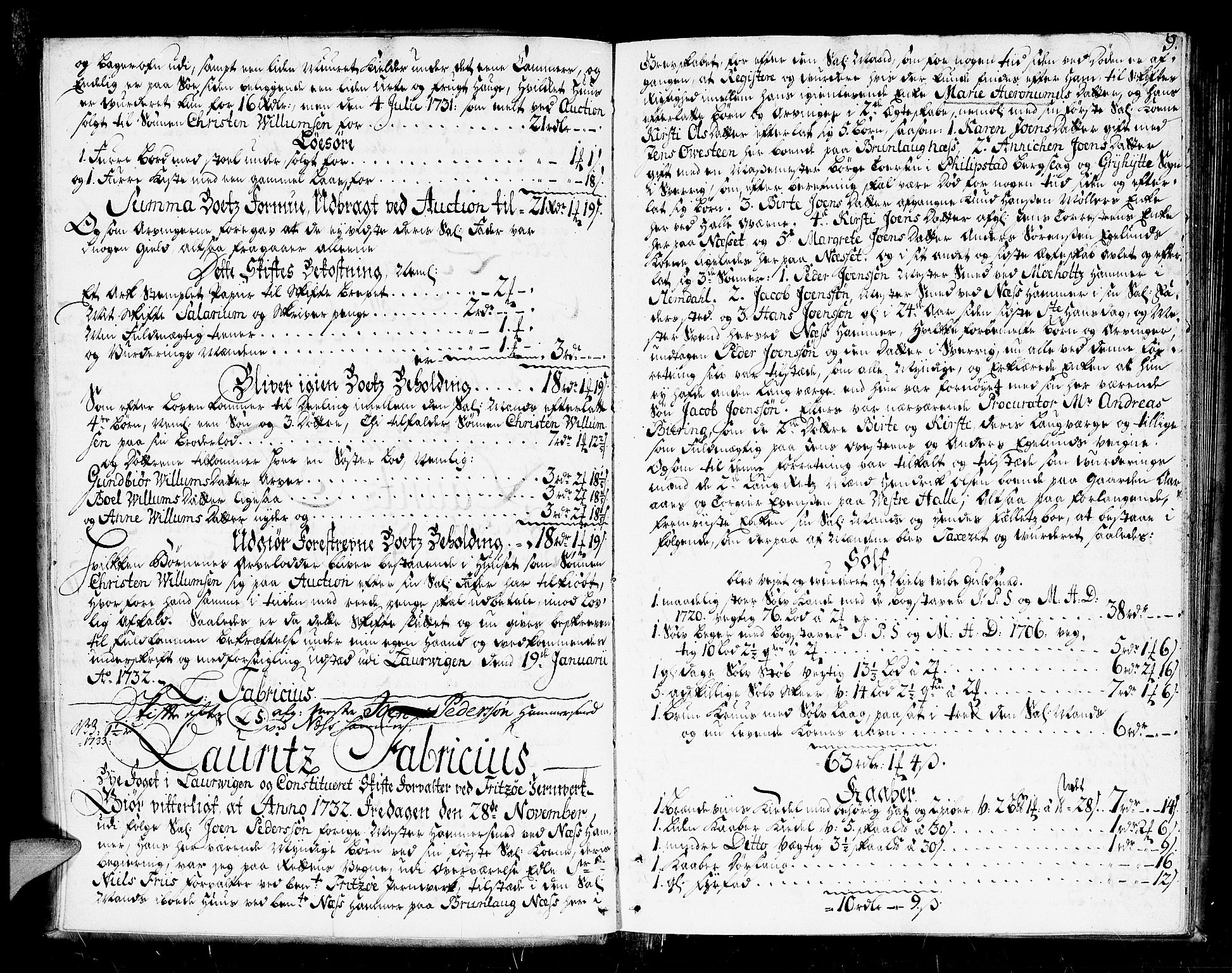 Larvik byfogd, AV/SAKO-A-218/H/Hb/Hba/L0006: Skifteprotokoll, 1722-1743, s. 8b-9a