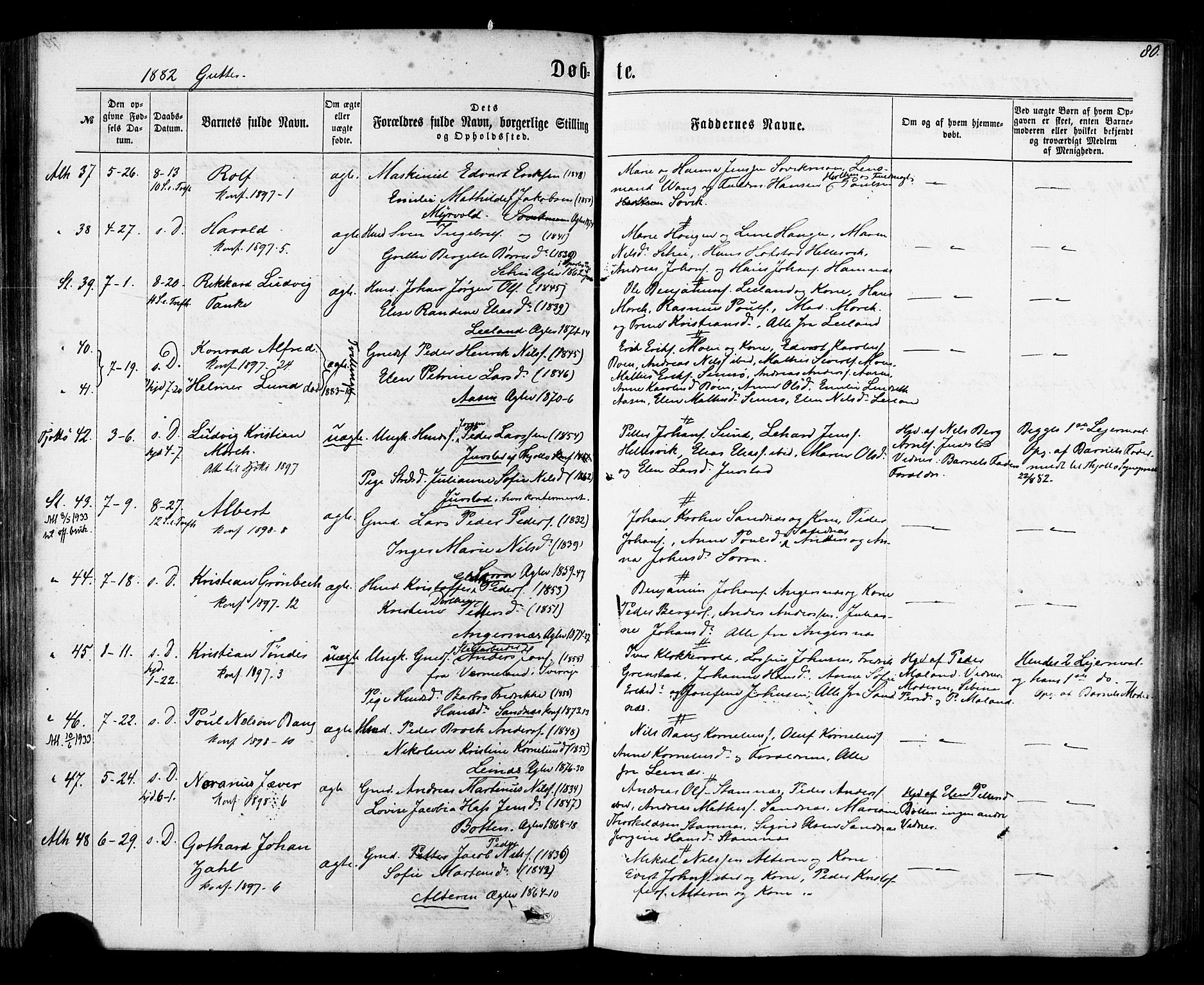 Ministerialprotokoller, klokkerbøker og fødselsregistre - Nordland, AV/SAT-A-1459/830/L0449: Ministerialbok nr. 830A13, 1866-1886, s. 80