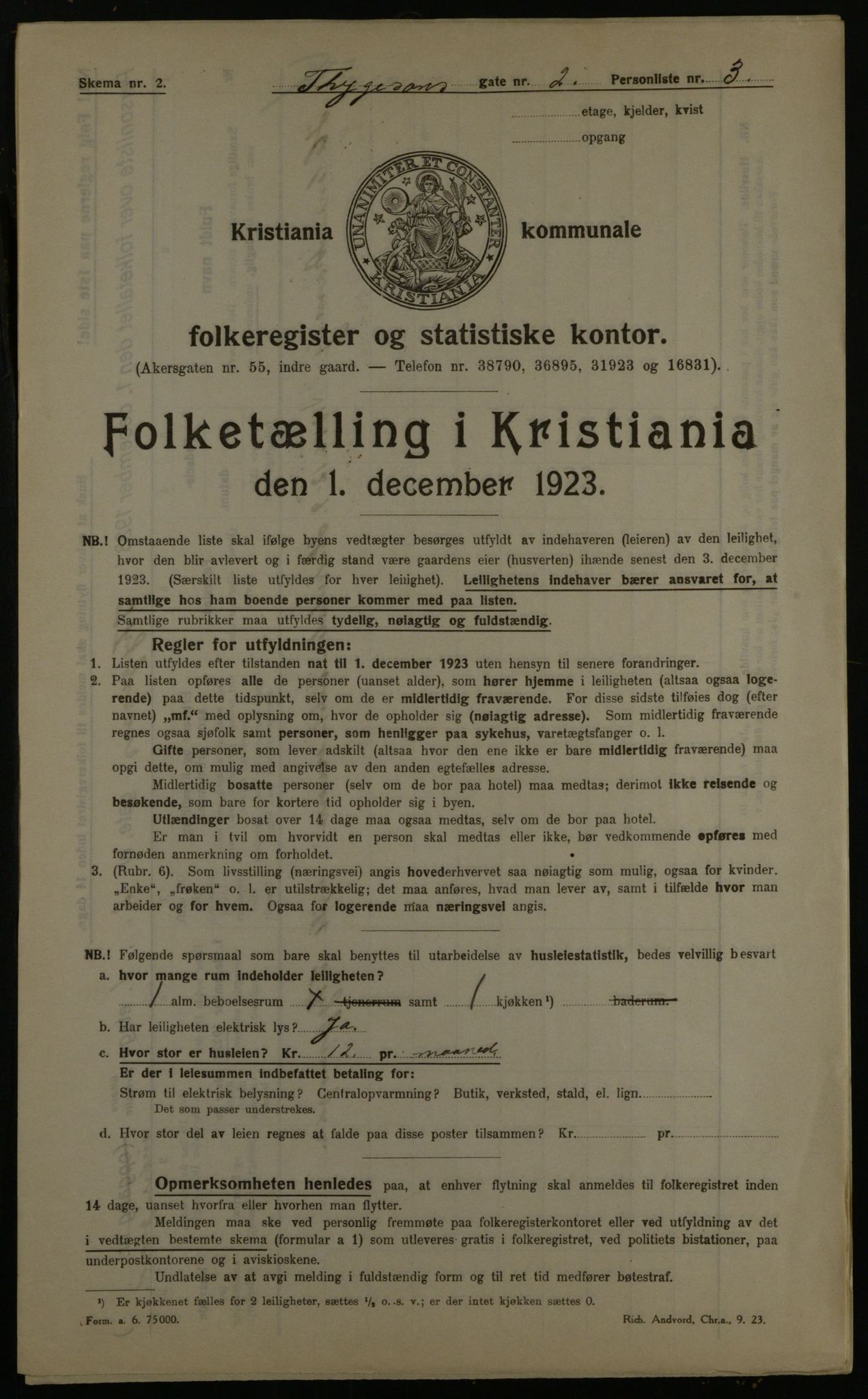 OBA, Kommunal folketelling 1.12.1923 for Kristiania, 1923, s. 123210