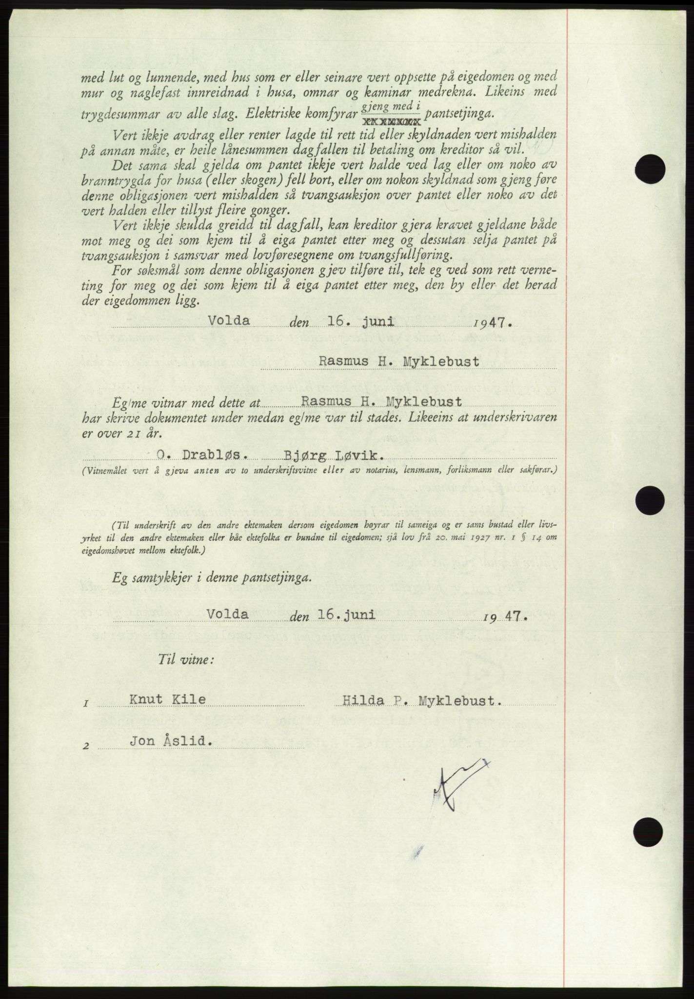 Søre Sunnmøre sorenskriveri, AV/SAT-A-4122/1/2/2C/L0115: Pantebok nr. 3B, 1947-1948, Dagboknr: 1081/1947