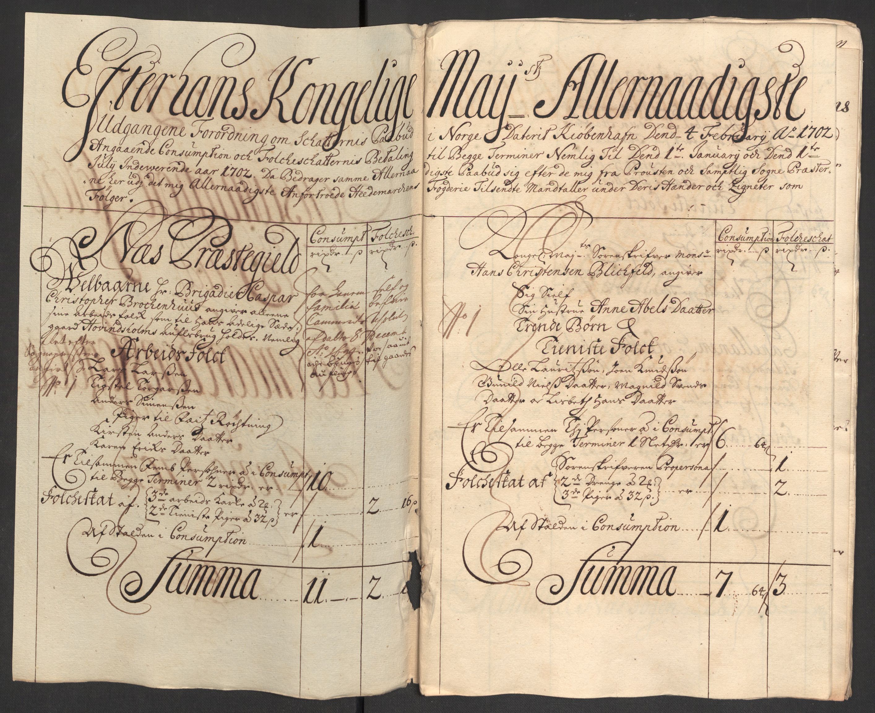 Rentekammeret inntil 1814, Reviderte regnskaper, Fogderegnskap, RA/EA-4092/R16/L1040: Fogderegnskap Hedmark, 1701-1702, s. 289