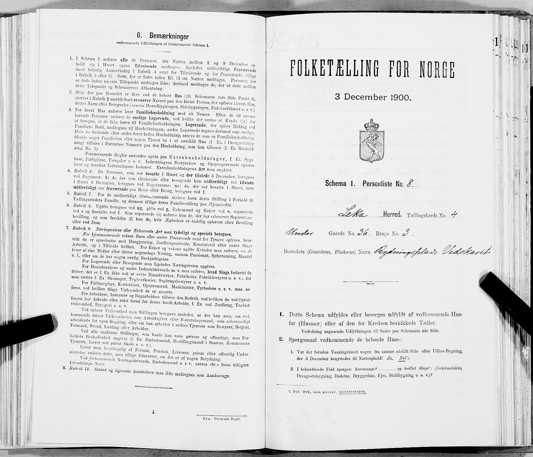 SAT, Folketelling 1900 for 1755 Leka herred, 1900, s. 745