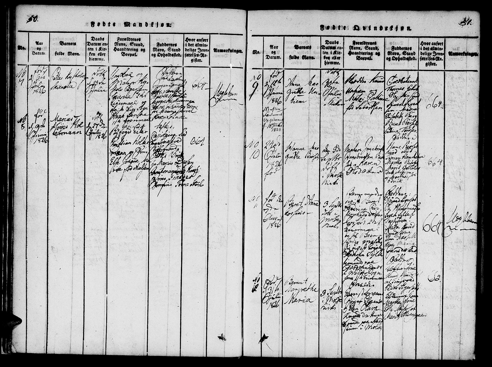 Ministerialprotokoller, klokkerbøker og fødselsregistre - Møre og Romsdal, AV/SAT-A-1454/558/L0688: Ministerialbok nr. 558A02, 1818-1843, s. 50-51