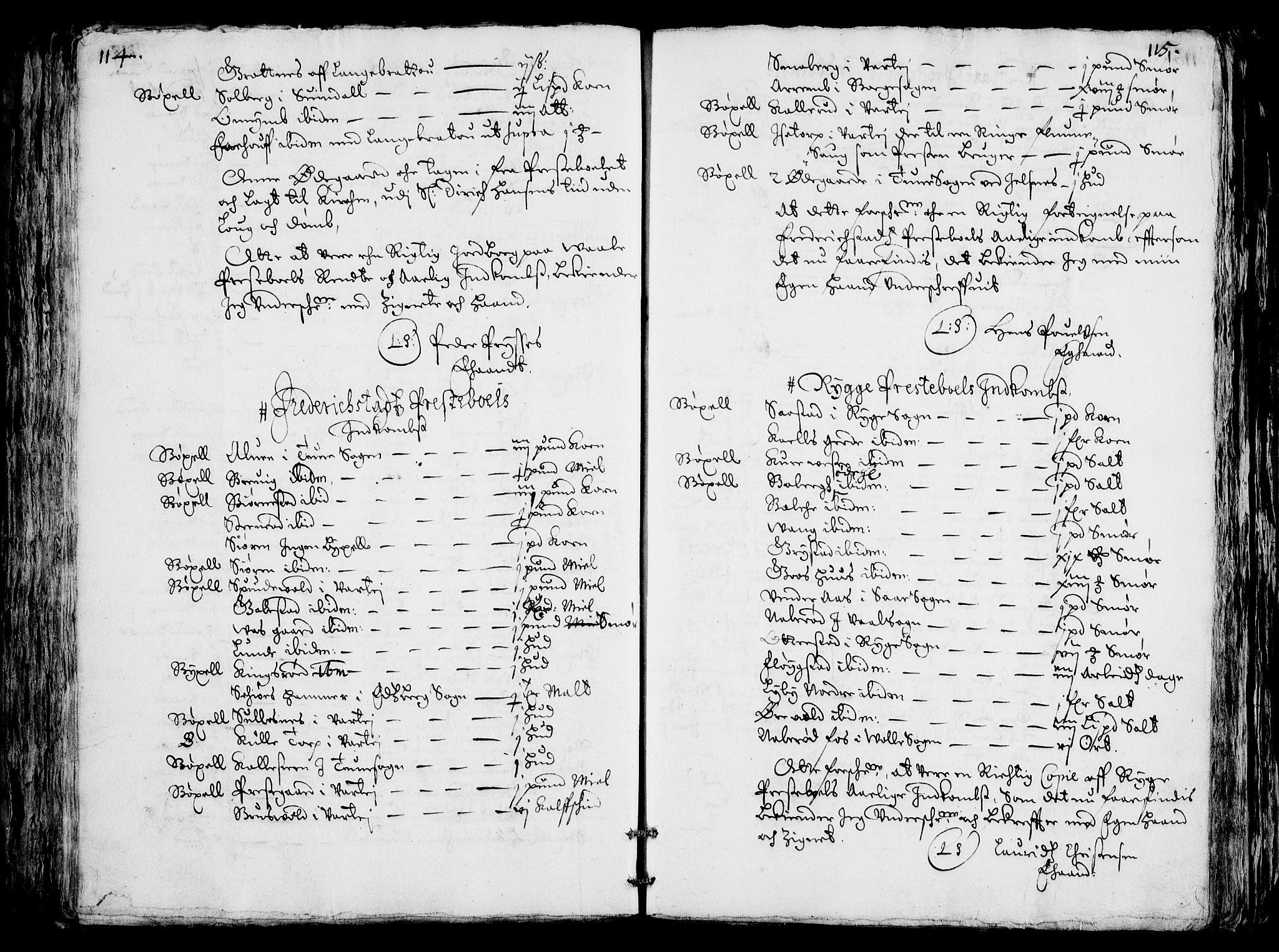 Rentekammeret inntil 1814, Realistisk ordnet avdeling, AV/RA-EA-4070/Fc/Fca/L0001/0004: [Ca I]  Akershus stift / Jordebok over kirkene og prestebolene i Oslo og Hamar stift, 1664, s. 114-115