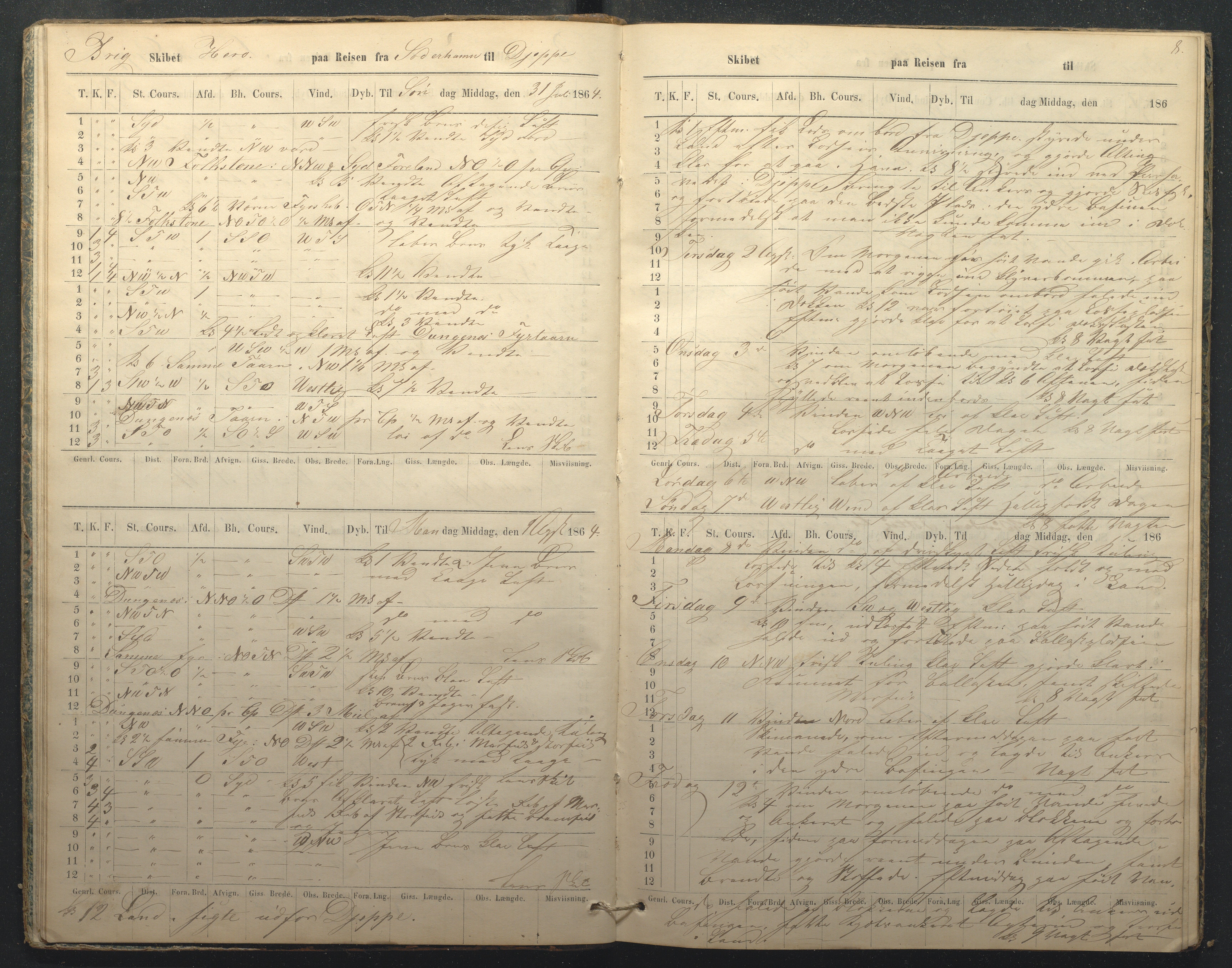 Fartøysarkivet, AAKS/PA-1934/F/L0157/0021: Flere fartøy (se mappenivå) / Hero (brigg), 1847-1868, s. 8