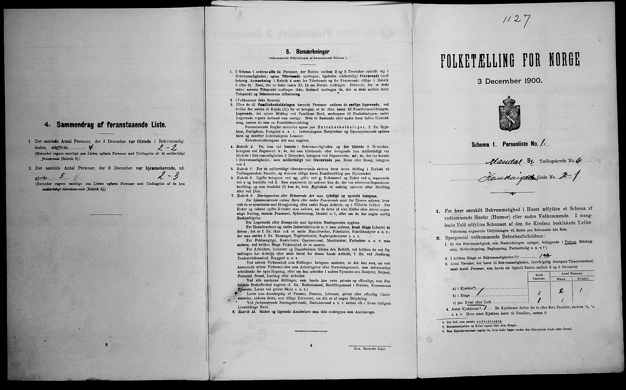 SAK, Folketelling 1900 for 1002 Mandal ladested, 1900, s. 790