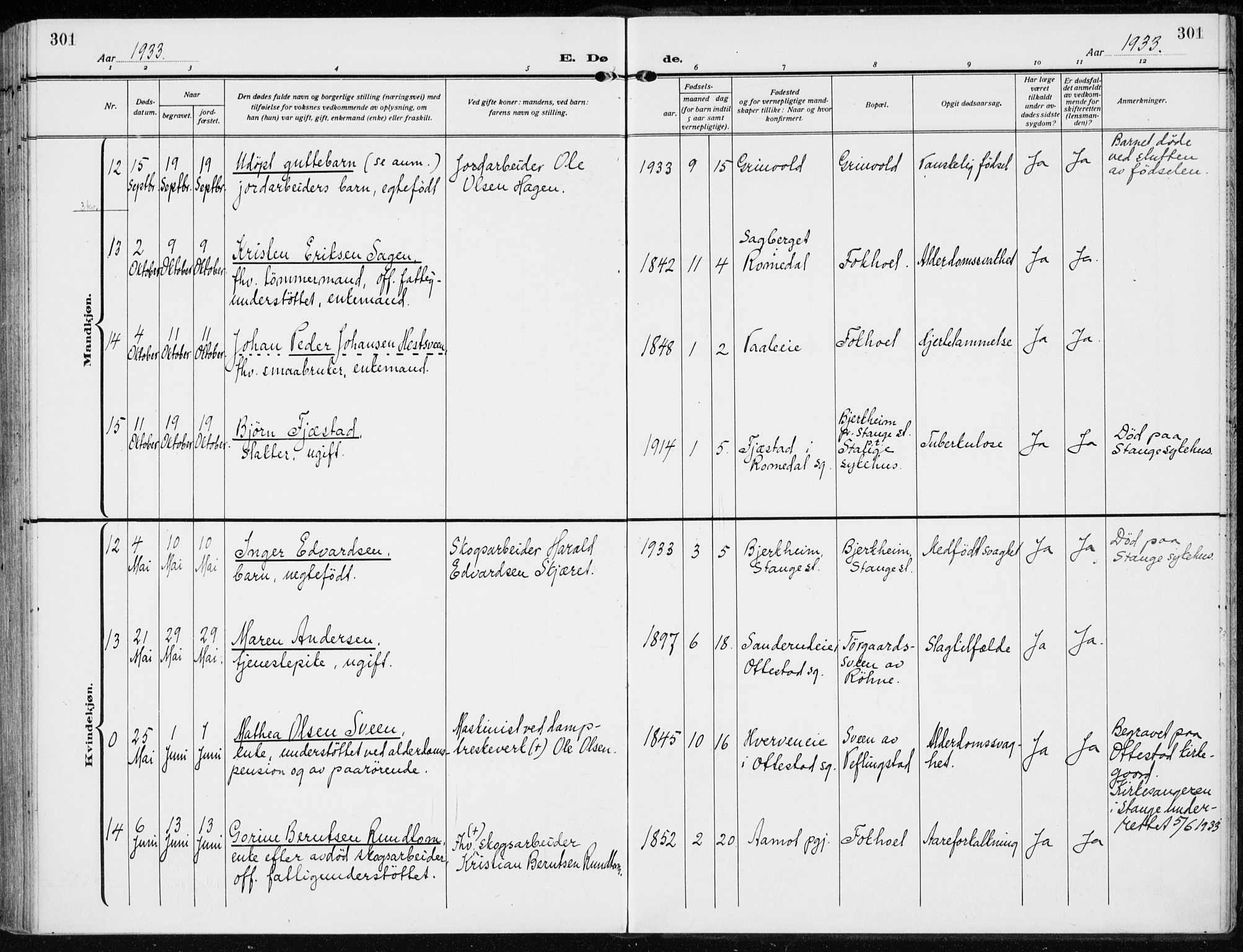 Stange prestekontor, AV/SAH-PREST-002/K/L0026: Ministerialbok nr. 26, 1923-1937, s. 301