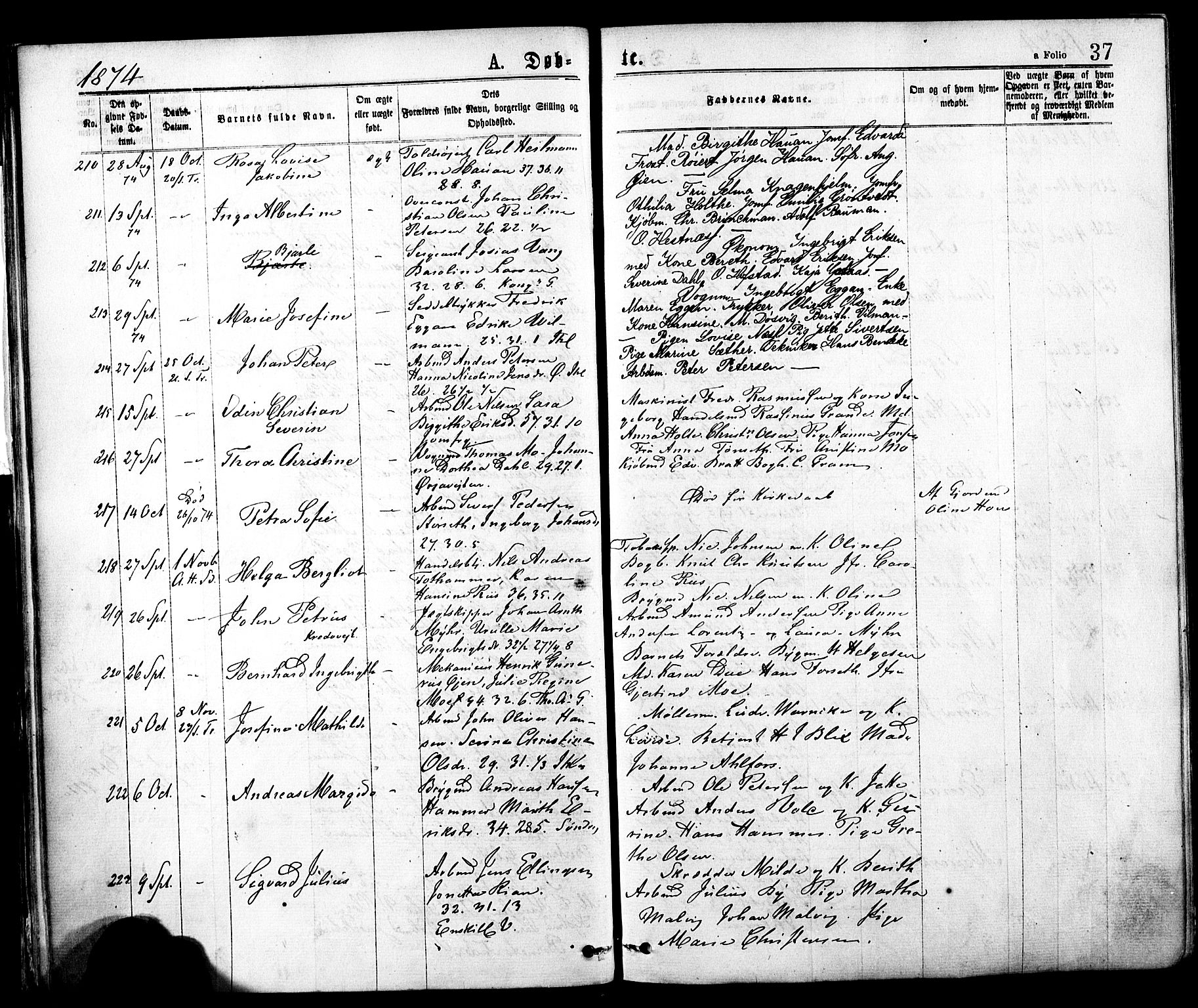 Ministerialprotokoller, klokkerbøker og fødselsregistre - Sør-Trøndelag, AV/SAT-A-1456/602/L0118: Ministerialbok nr. 602A16, 1873-1879, s. 37