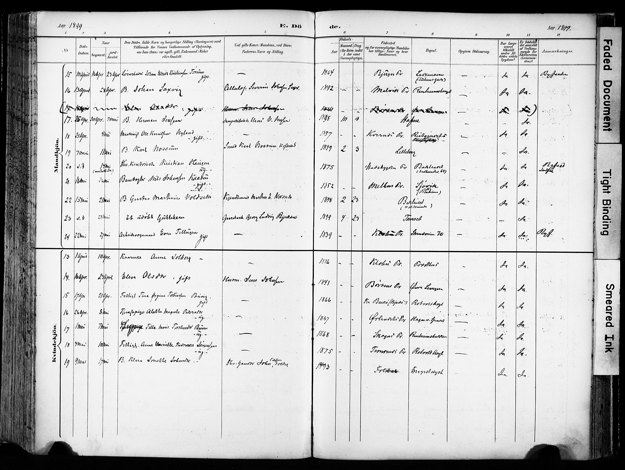 Ministerialprotokoller, klokkerbøker og fødselsregistre - Sør-Trøndelag, AV/SAT-A-1456/606/L0301: Ministerialbok nr. 606A16, 1894-1907