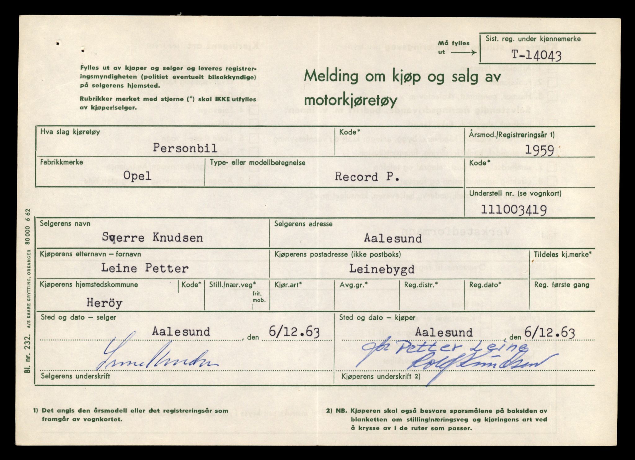 Møre og Romsdal vegkontor - Ålesund trafikkstasjon, AV/SAT-A-4099/F/Fe/L0042: Registreringskort for kjøretøy T 13906 - T 14079, 1927-1998, s. 2293