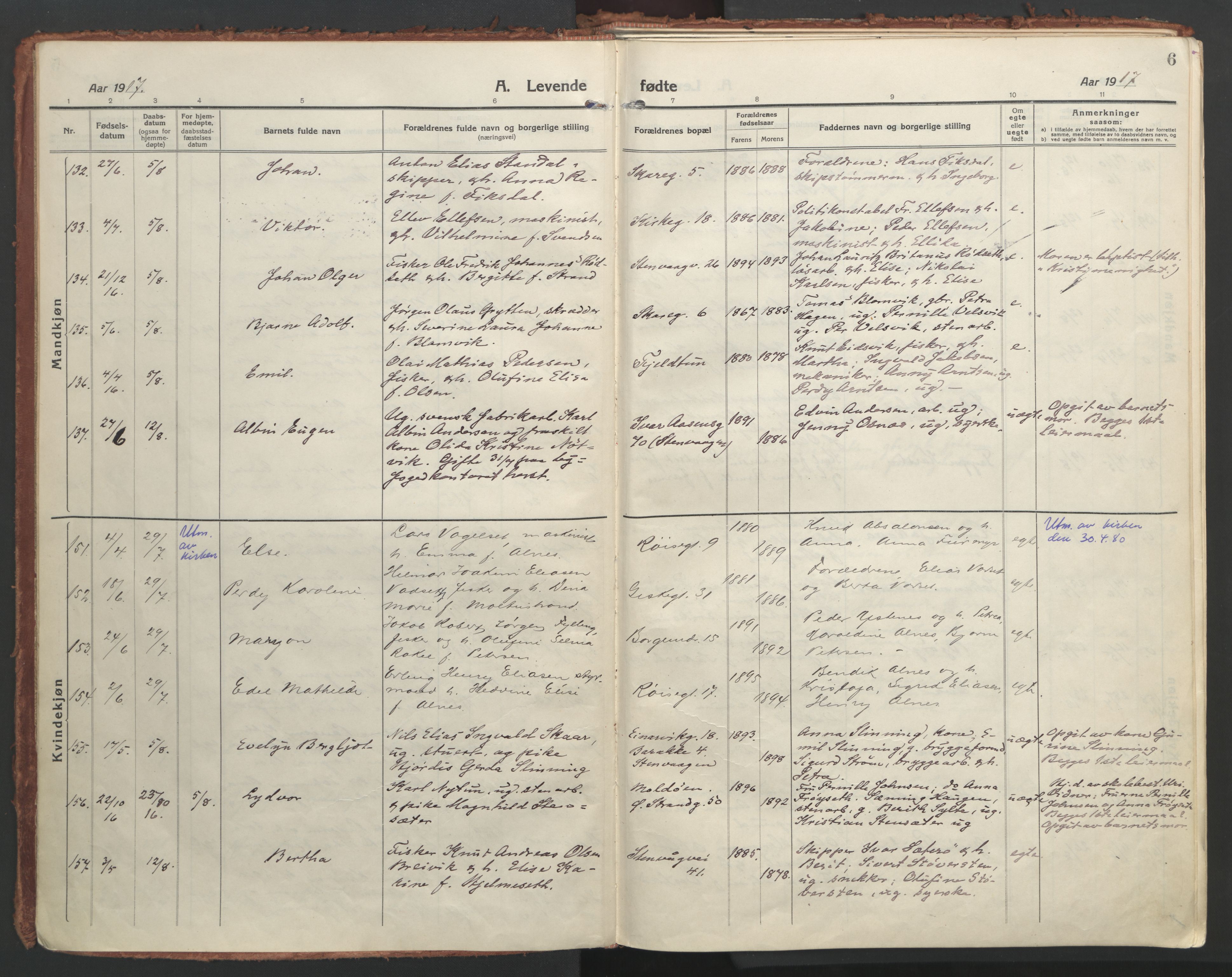 Ministerialprotokoller, klokkerbøker og fødselsregistre - Møre og Romsdal, AV/SAT-A-1454/529/L0462: Ministerialbok nr. 529A12, 1917-1924, s. 6