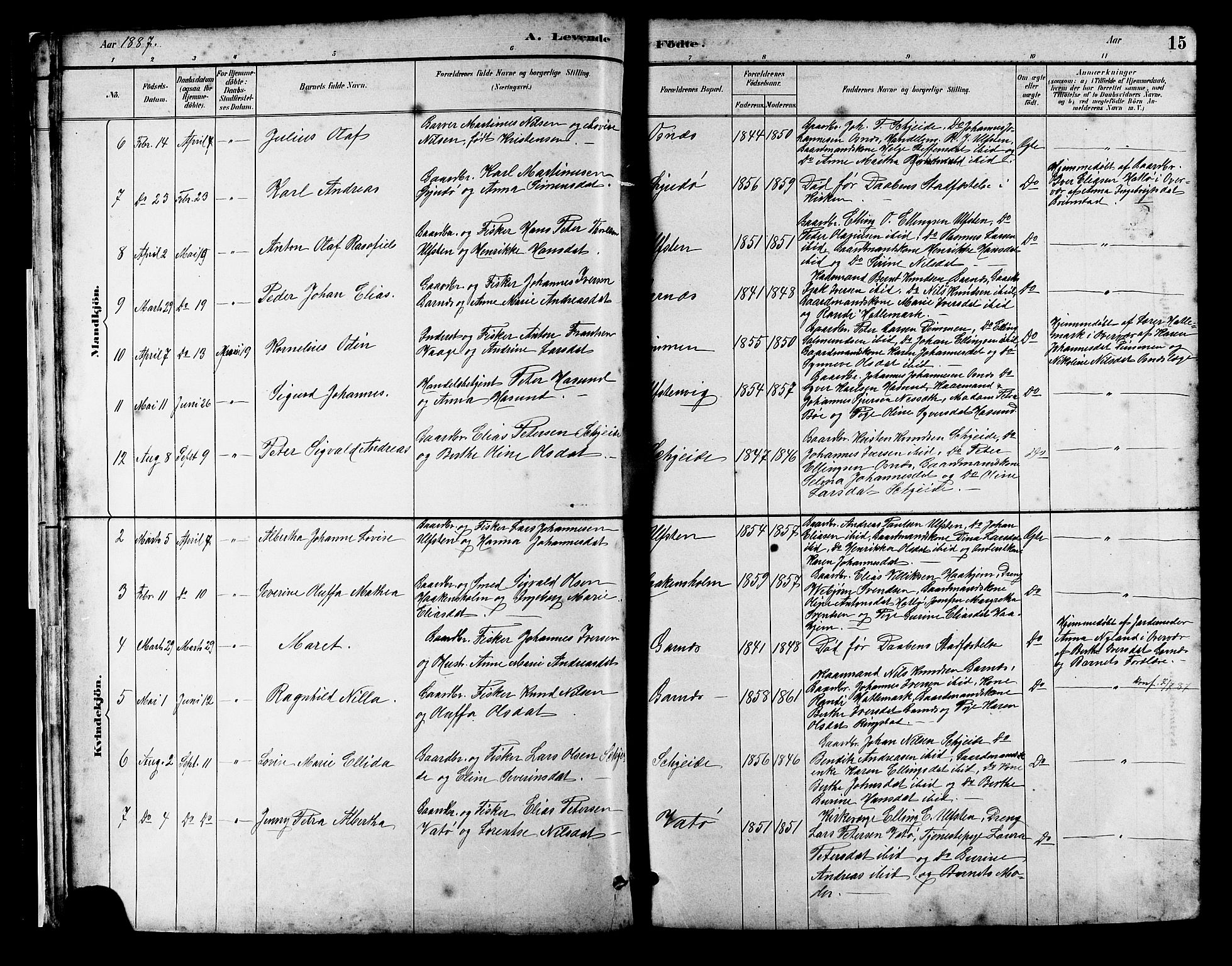 Ministerialprotokoller, klokkerbøker og fødselsregistre - Møre og Romsdal, SAT/A-1454/509/L0112: Klokkerbok nr. 509C02, 1883-1922, s. 15