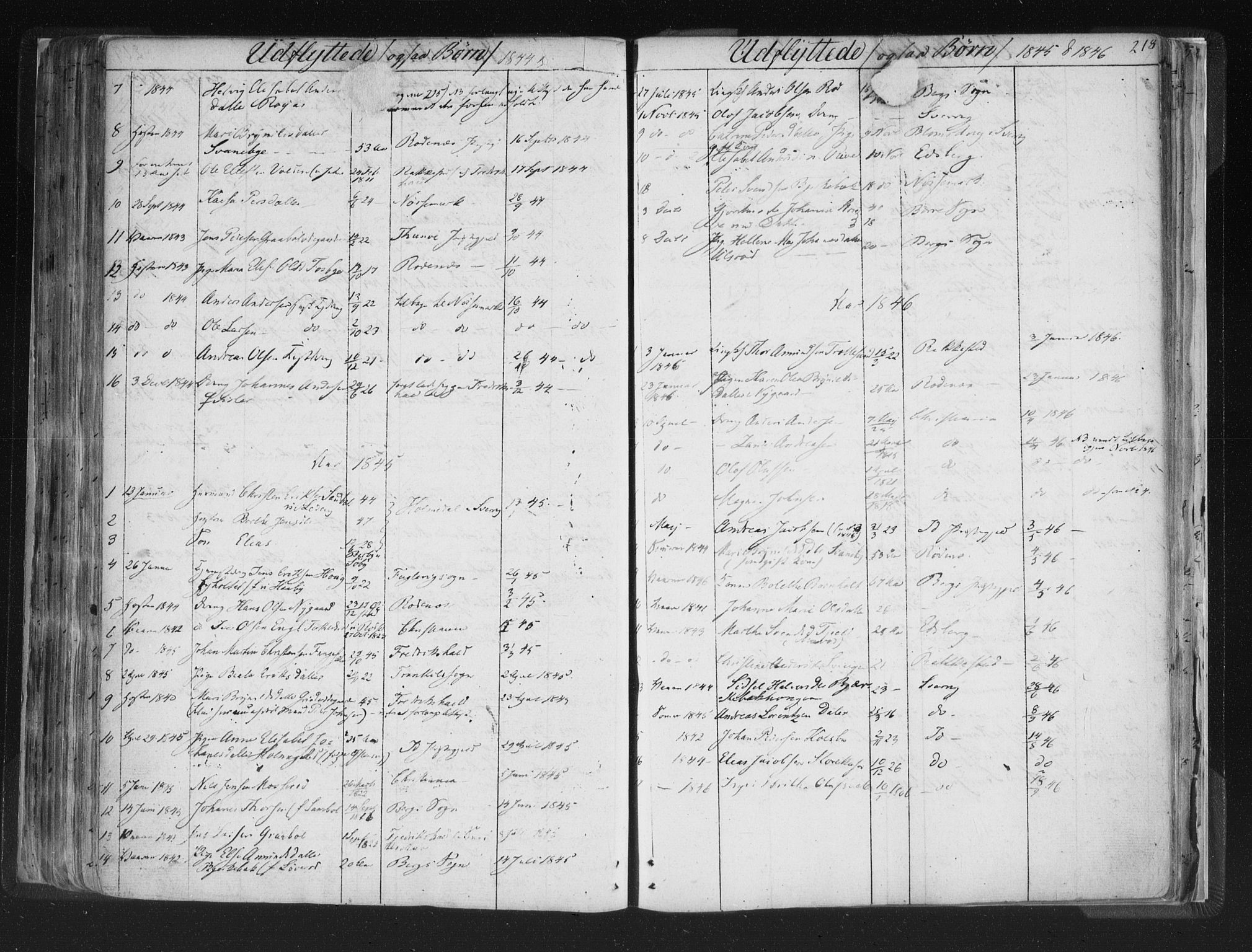 Aremark prestekontor Kirkebøker, AV/SAO-A-10899/F/Fc/L0002: Ministerialbok nr. III 2, 1834-1849, s. 218