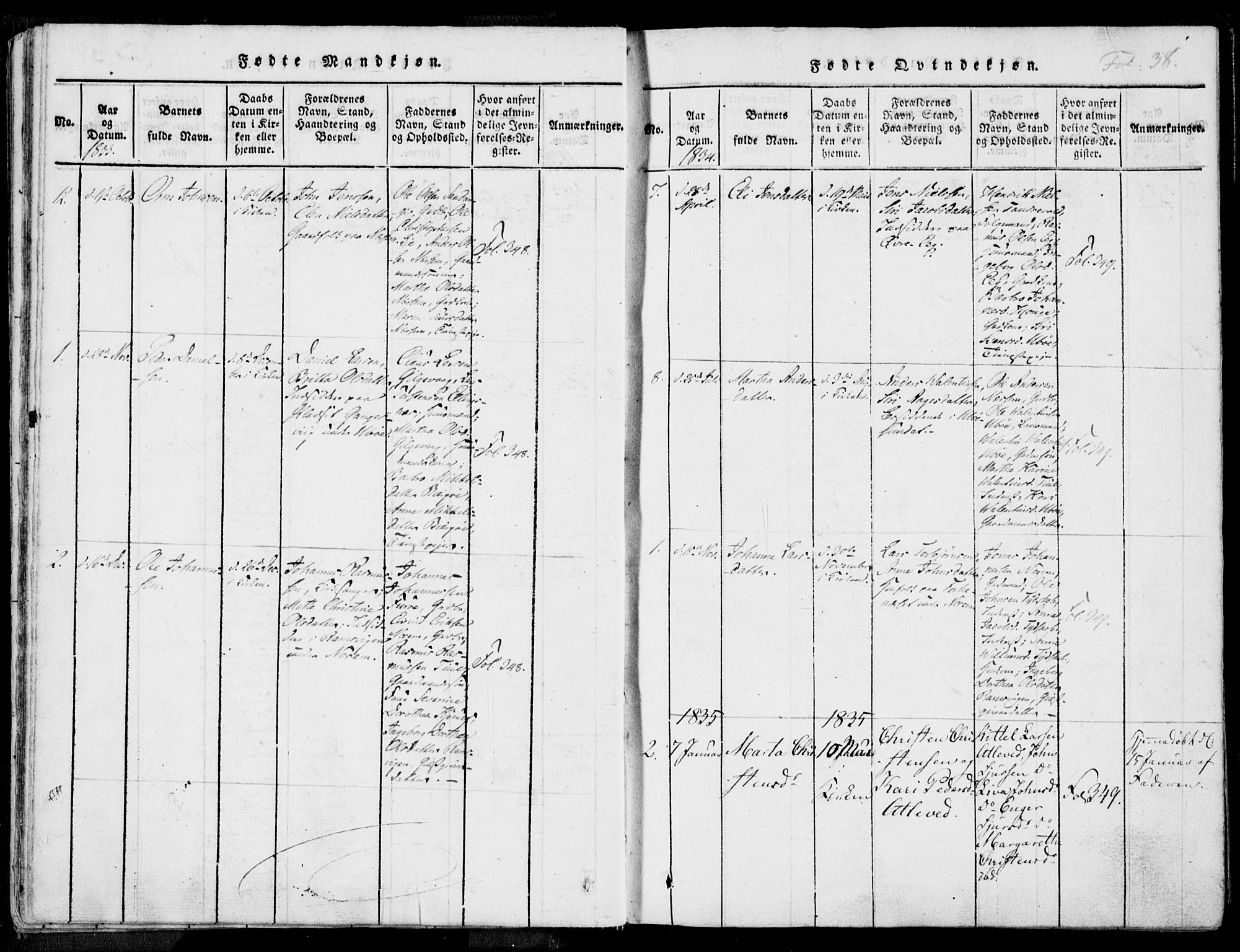 Nedstrand sokneprestkontor, AV/SAST-A-101841/01/IV: Ministerialbok nr. A 7, 1816-1870, s. 38