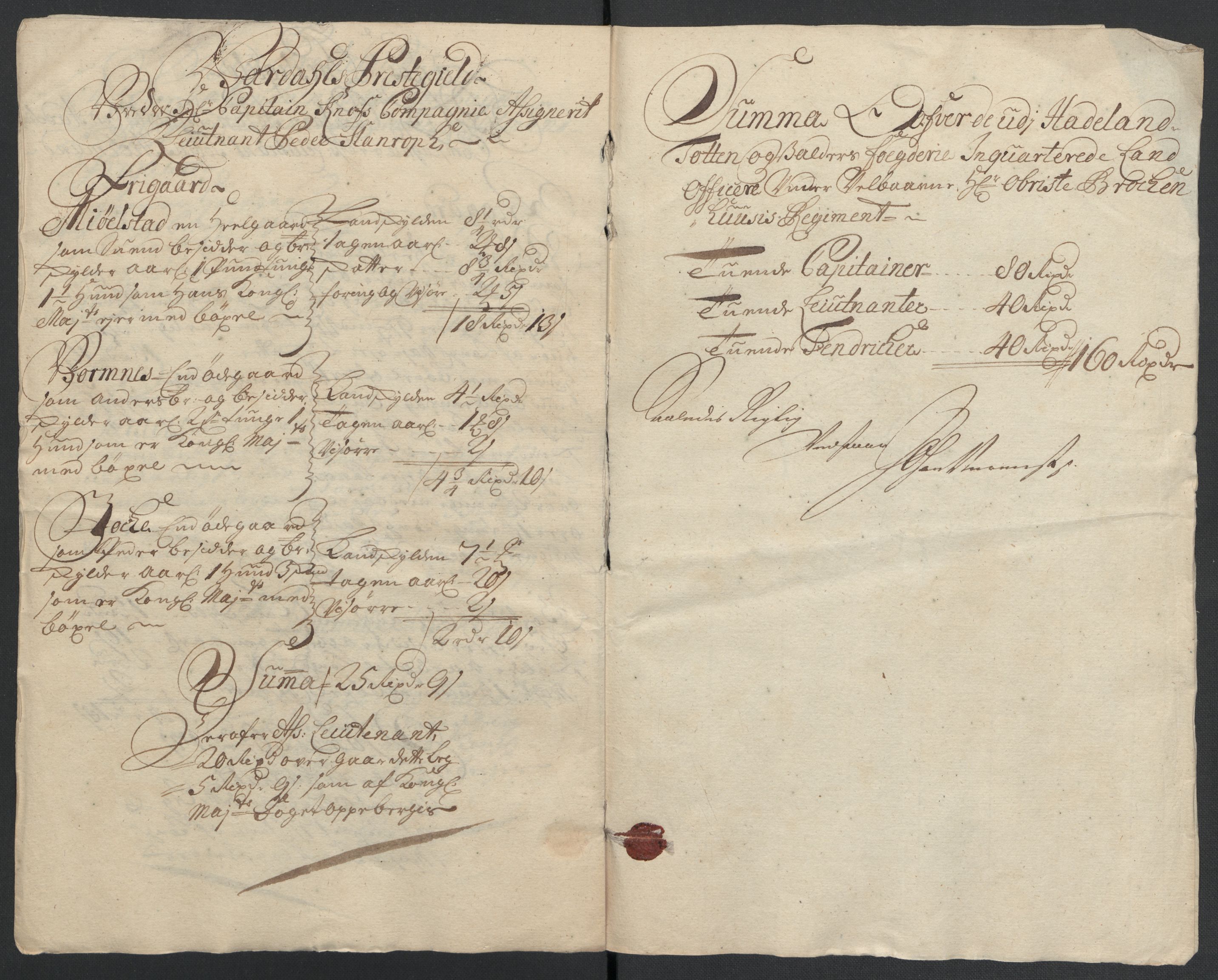 Rentekammeret inntil 1814, Reviderte regnskaper, Fogderegnskap, RA/EA-4092/R18/L1307: Fogderegnskap Hadeland, Toten og Valdres, 1710, s. 159