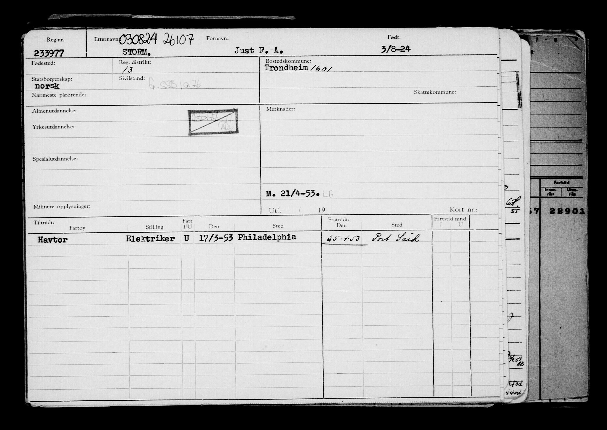 Direktoratet for sjømenn, AV/RA-S-3545/G/Gb/L0234: Hovedkort, 1924, s. 409