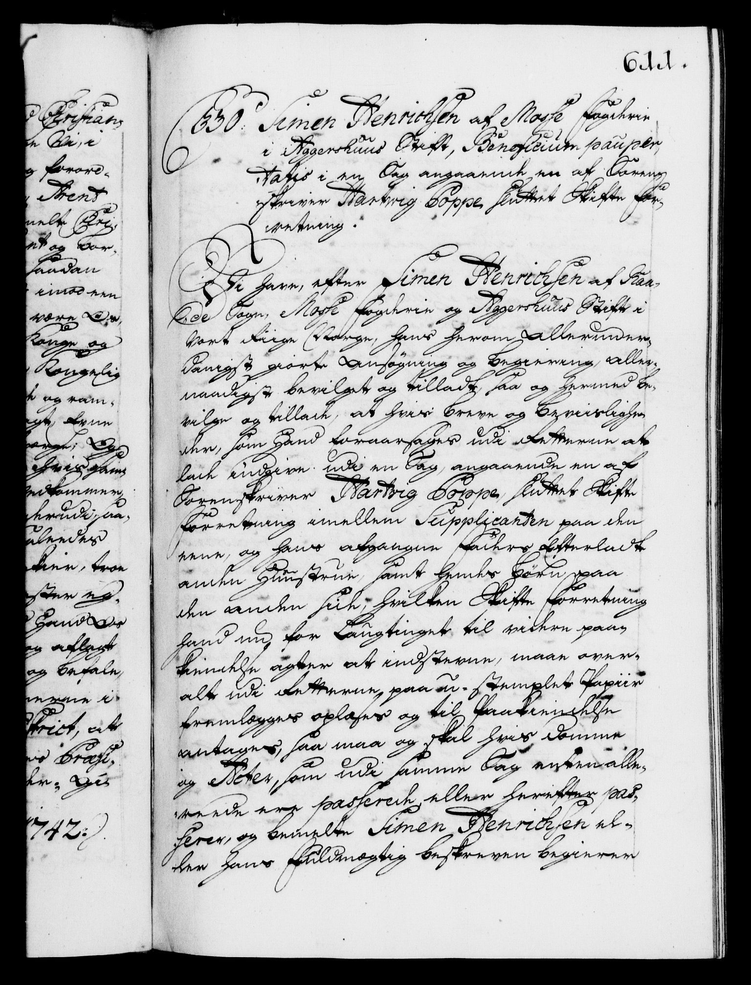 Danske Kanselli 1572-1799, AV/RA-EA-3023/F/Fc/Fca/Fcaa/L0032: Norske registre, 1741-1742, s. 611a