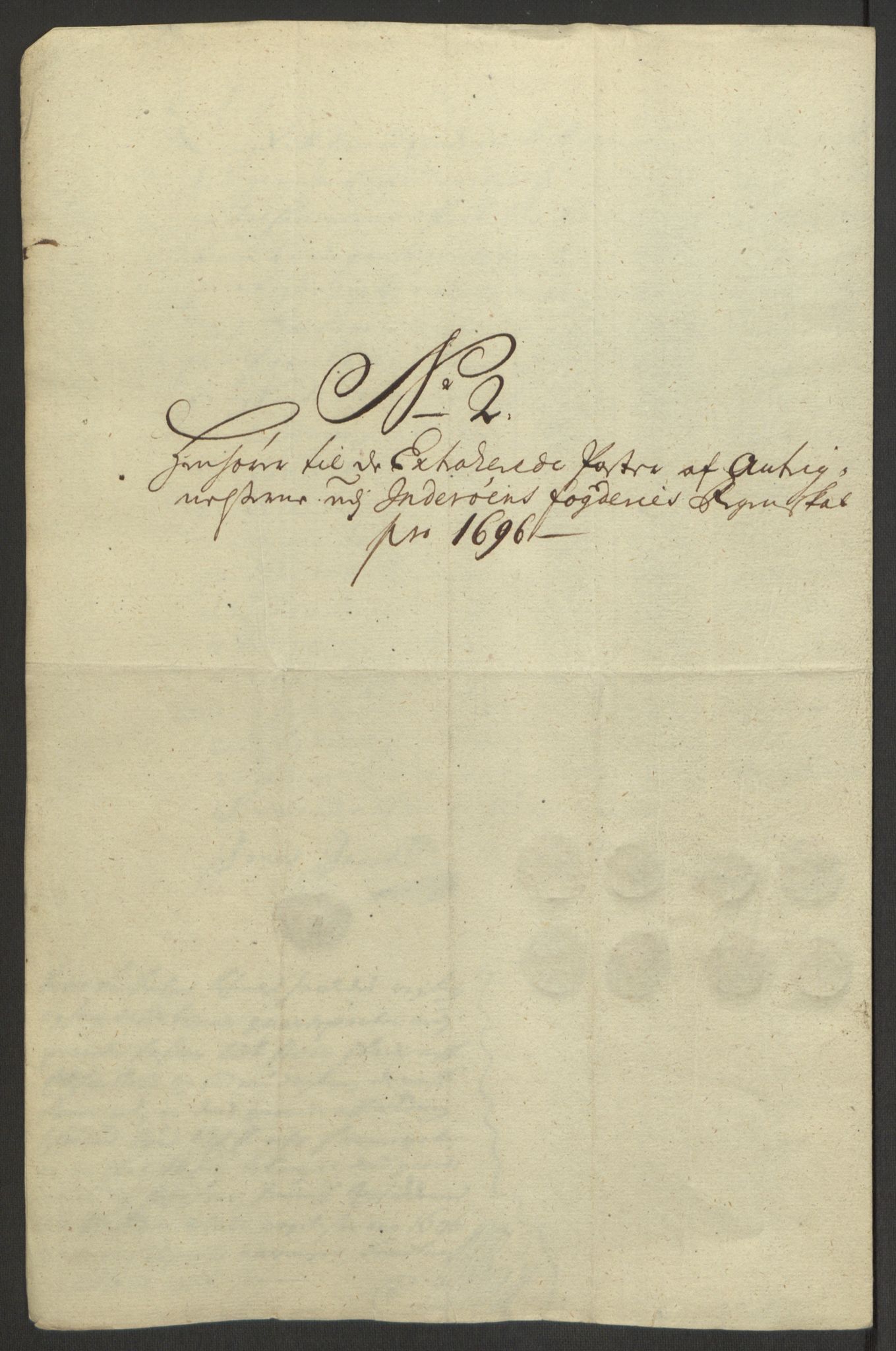 Rentekammeret inntil 1814, Reviderte regnskaper, Fogderegnskap, RA/EA-4092/R63/L4309: Fogderegnskap Inderøy, 1695-1697, s. 374