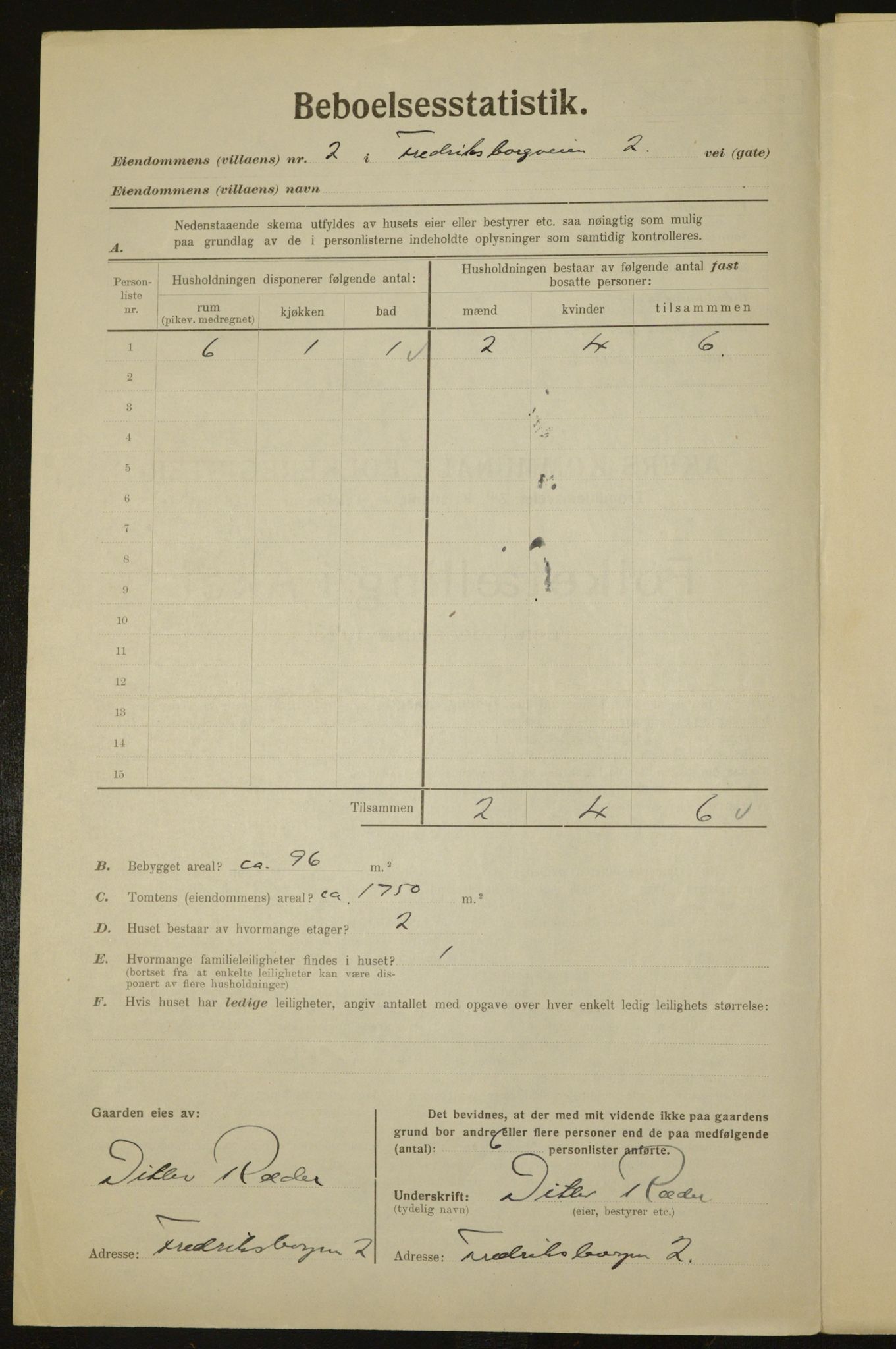 , Kommunal folketelling 1.12.1923 for Aker, 1923, s. 1721