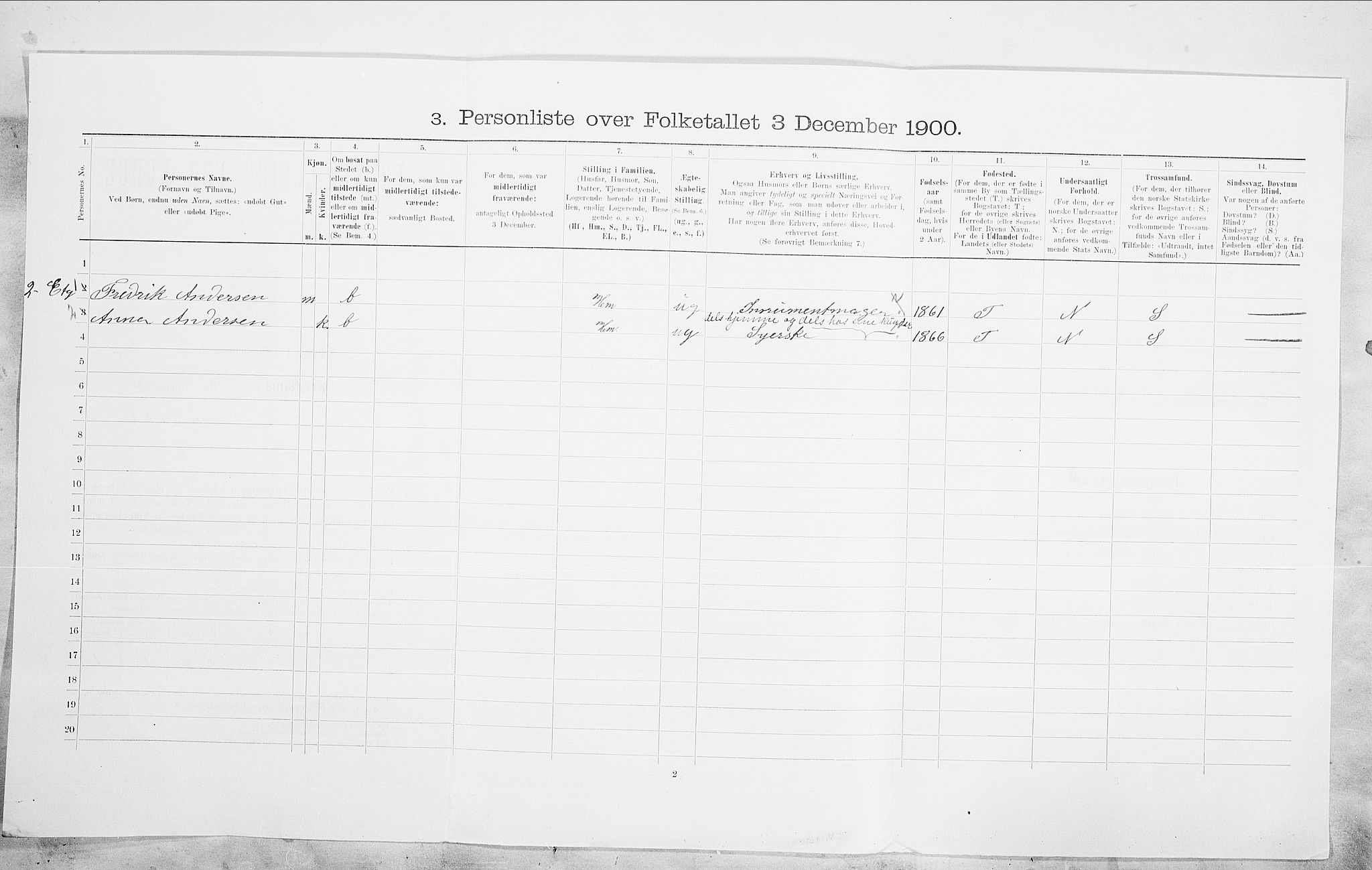 SAO, Folketelling 1900 for 0301 Kristiania kjøpstad, 1900, s. 86732