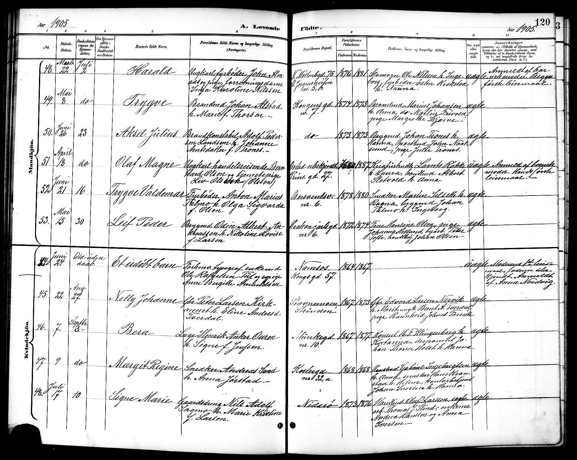 Ministerialprotokoller, klokkerbøker og fødselsregistre - Sør-Trøndelag, AV/SAT-A-1456/601/L0094: Klokkerbok nr. 601C12, 1898-1911, s. 120