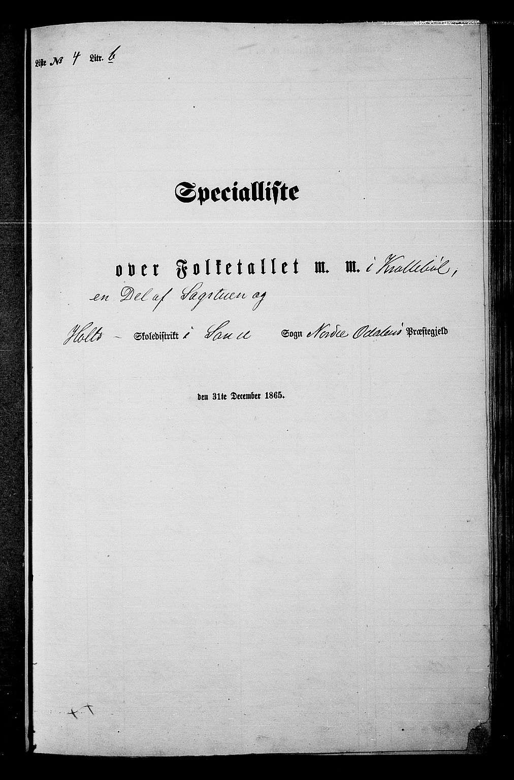 RA, Folketelling 1865 for 0418P Nord-Odal prestegjeld, 1865, s. 91