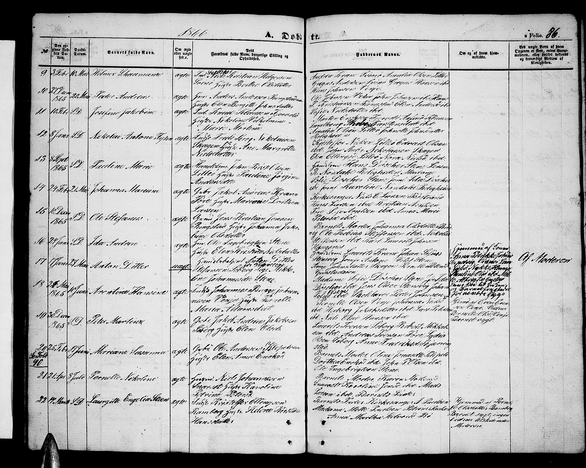 Ministerialprotokoller, klokkerbøker og fødselsregistre - Nordland, AV/SAT-A-1459/891/L1313: Klokkerbok nr. 891C02, 1856-1870, s. 86