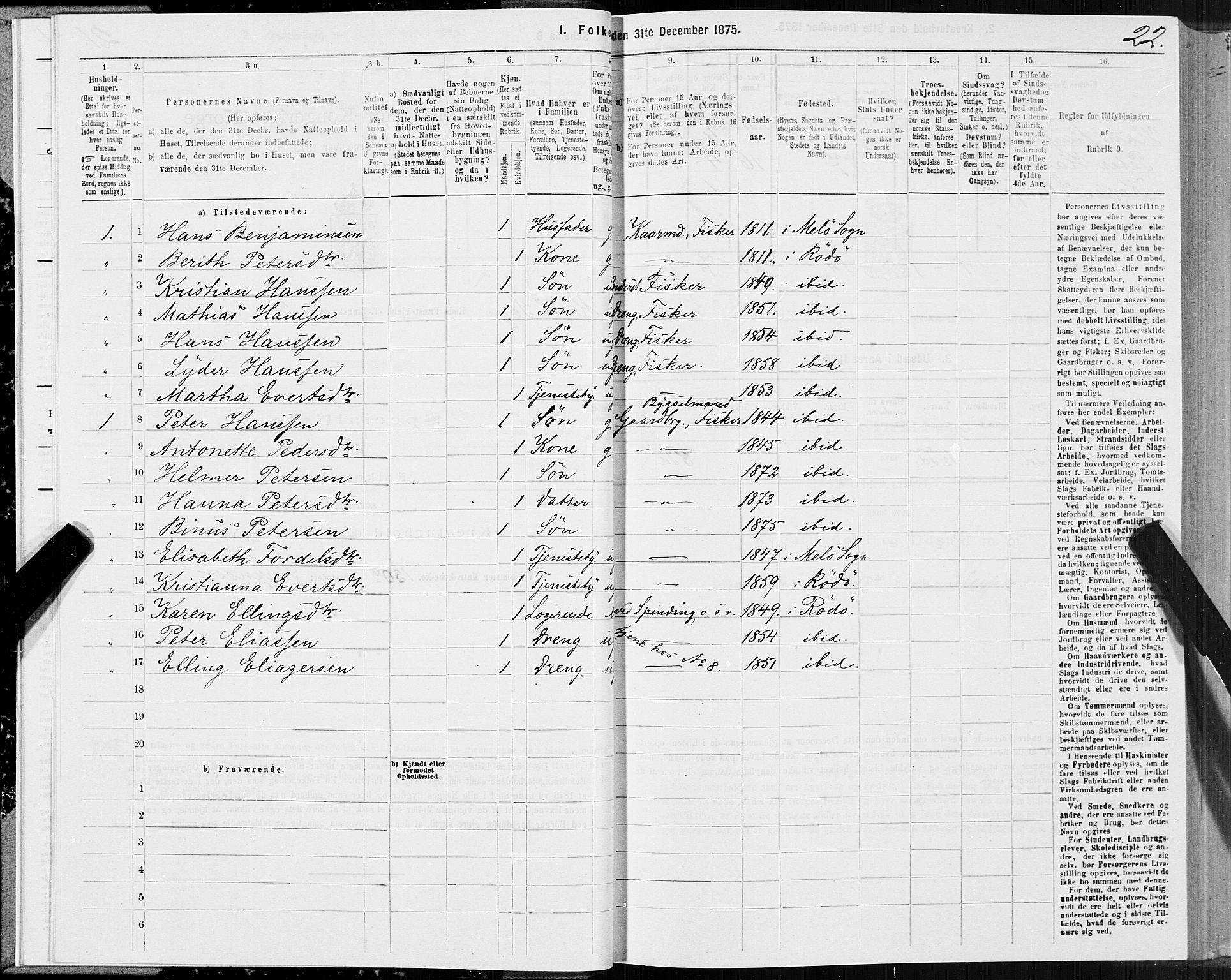 SAT, Folketelling 1875 for 1836P Rødøy prestegjeld, 1875, s. 2022