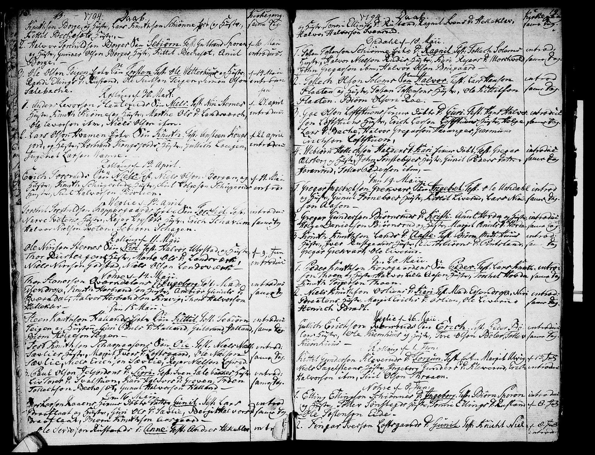 Rollag kirkebøker, SAKO/A-240/F/Fa/L0005: Ministerialbok nr. I 5, 1792-1814, s. 18-19