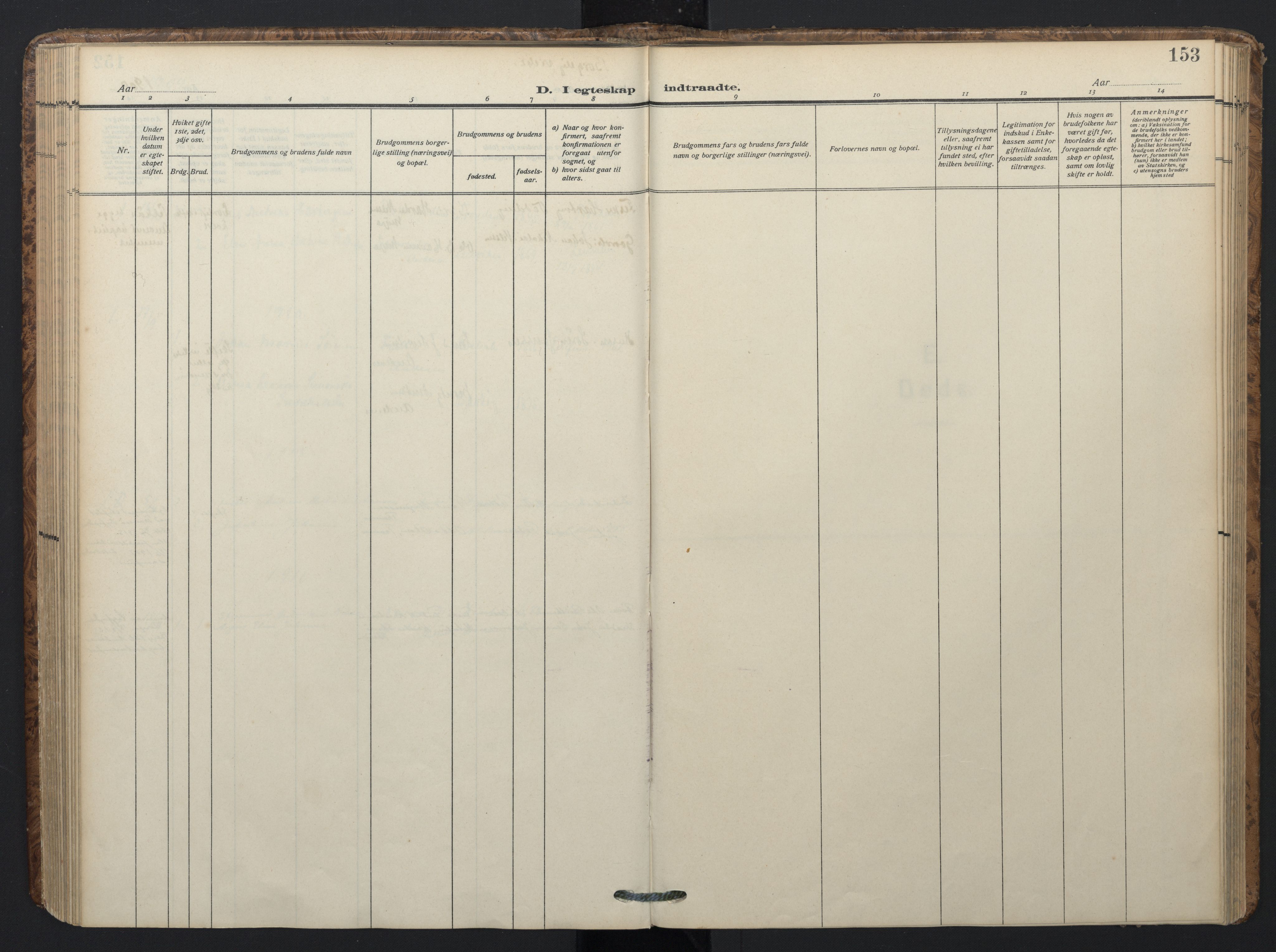 Ministerialprotokoller, klokkerbøker og fødselsregistre - Nordland, AV/SAT-A-1459/899/L1438: Ministerialbok nr. 899A06, 1909-1922, s. 153