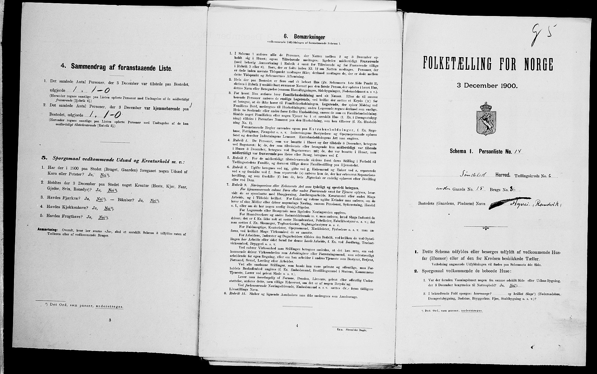 SAK, Folketelling 1900 for 0913 Søndeled herred, 1900, s. 671