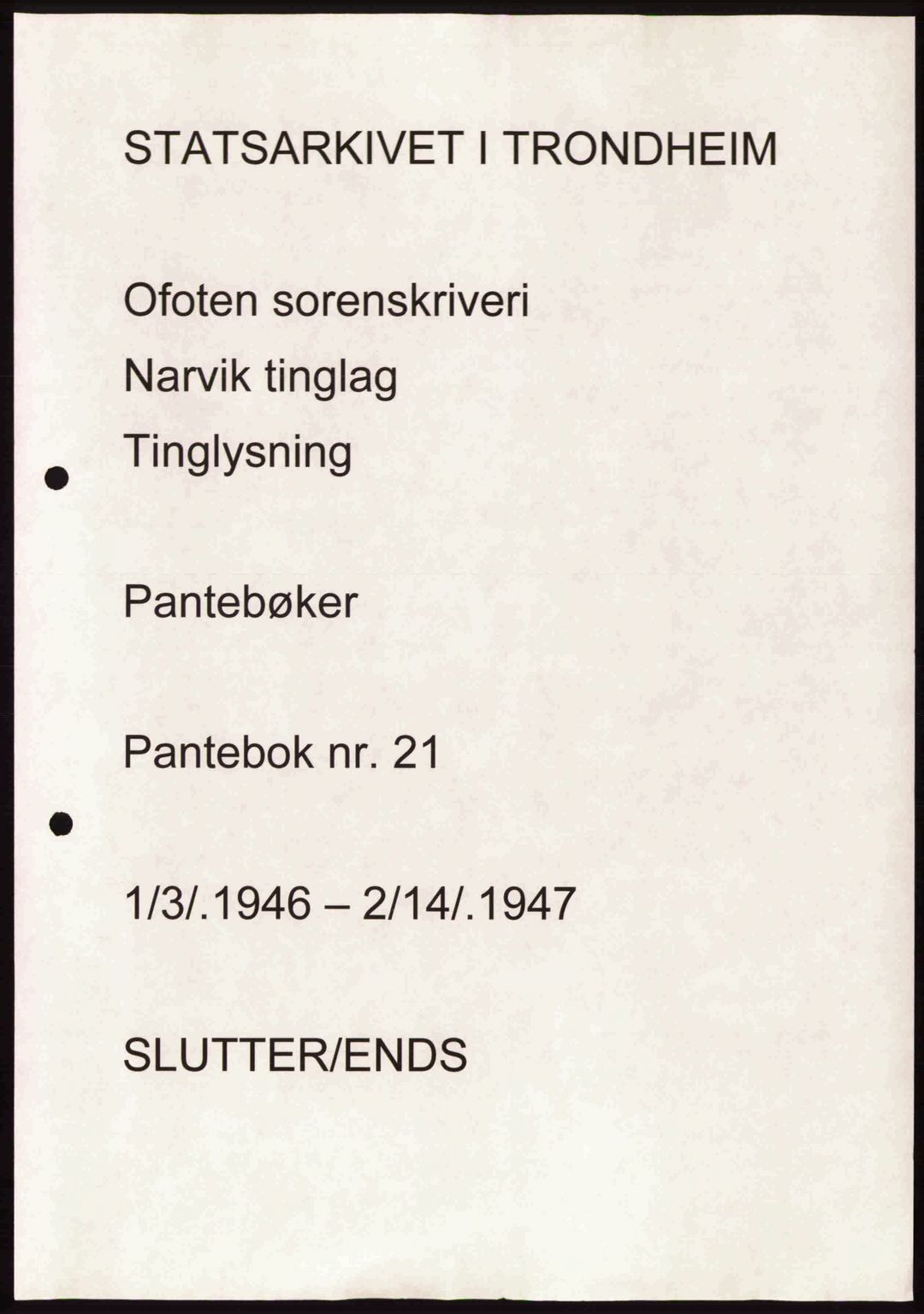 Narvik sorenskriveri, SAT/A-0002/1/2/2C/2Ca: Pantebok nr. A21, 1946-1947