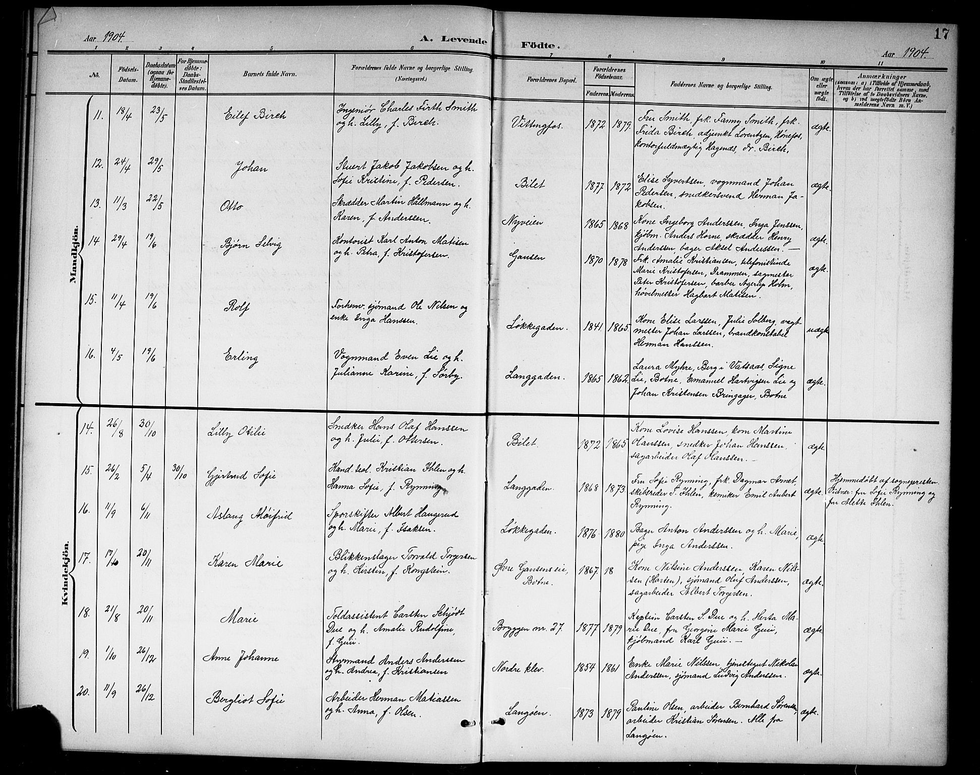 Holmestrand kirkebøker, AV/SAKO-A-346/G/Ga/L0006: Klokkerbok nr. 6, 1901-1923, s. 17