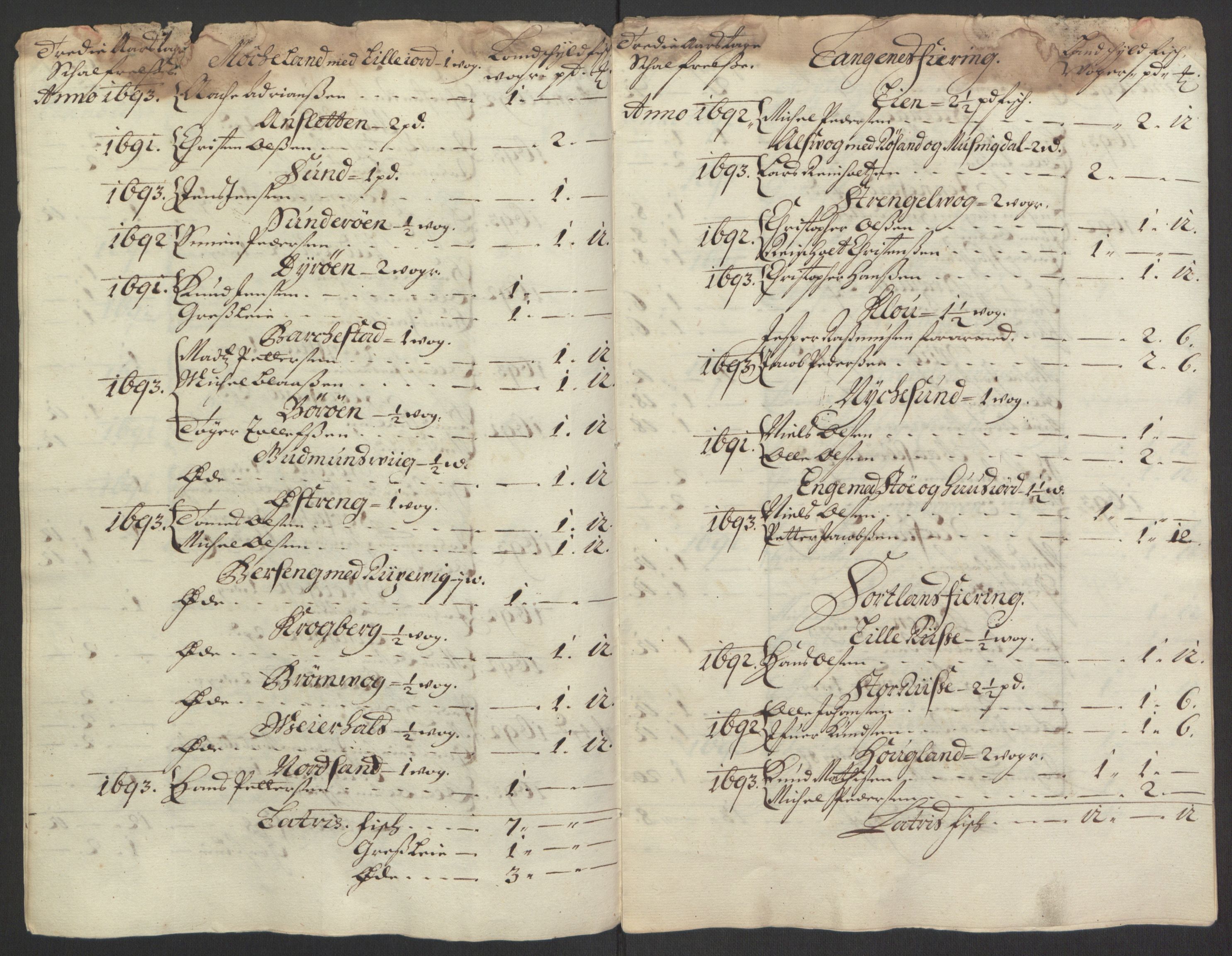 Rentekammeret inntil 1814, Reviderte regnskaper, Fogderegnskap, RA/EA-4092/R67/L4676: Fogderegnskap Vesterålen, Andenes og Lofoten, 1691-1693, s. 49