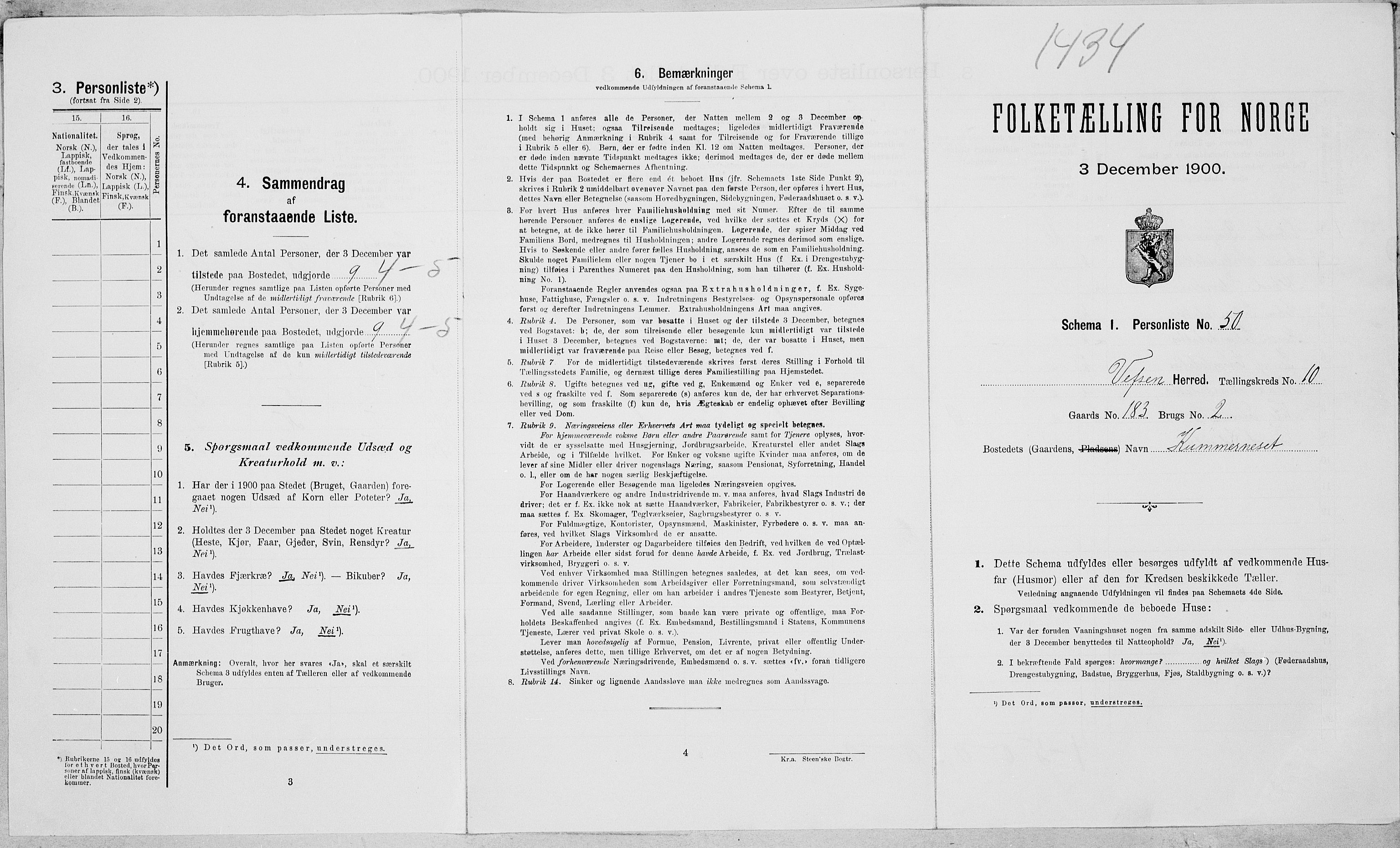 SAT, Folketelling 1900 for 1824 Vefsn herred, 1900, s. 977