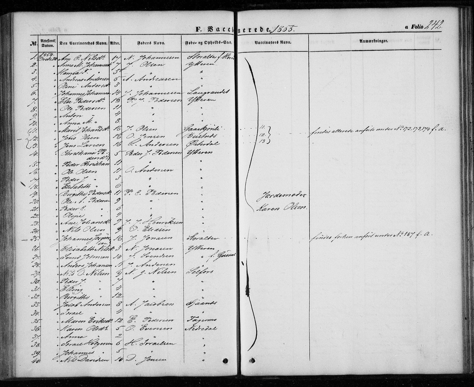 Ministerialprotokoller, klokkerbøker og fødselsregistre - Nordland, SAT/A-1459/827/L0392: Ministerialbok nr. 827A04, 1853-1866, s. 242