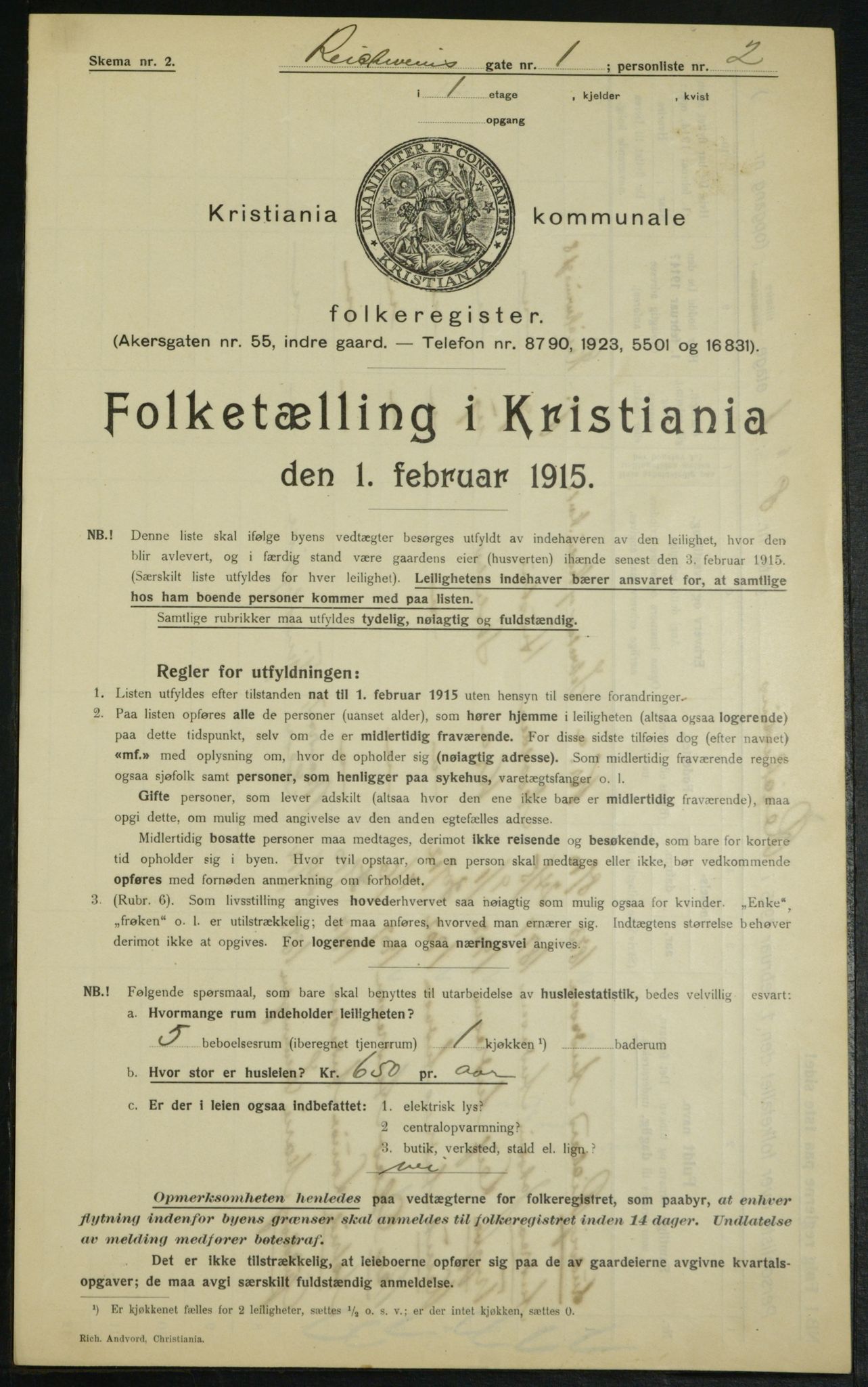 OBA, Kommunal folketelling 1.2.1915 for Kristiania, 1915, s. 82570