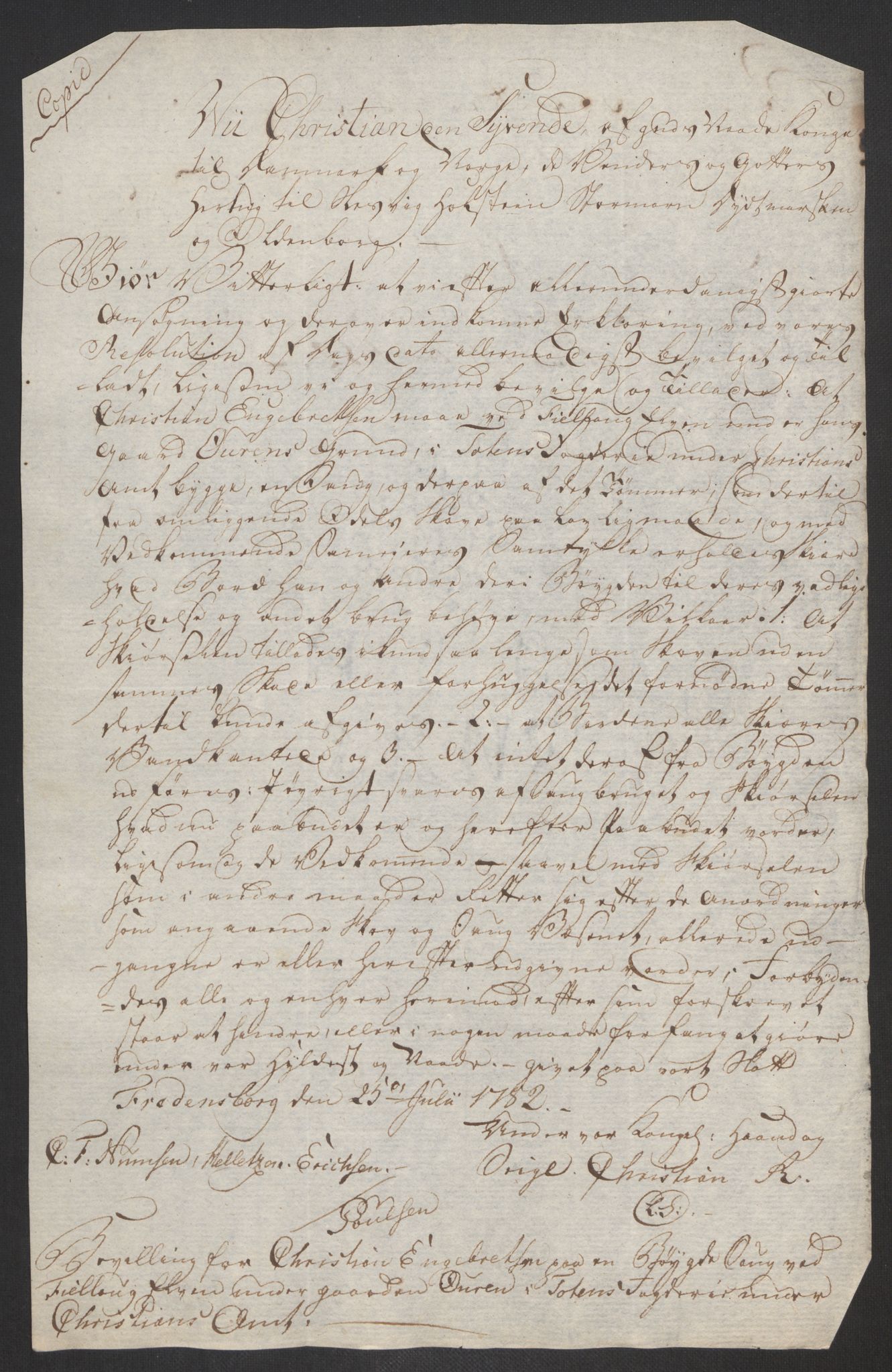 Rentekammeret inntil 1814, Reviderte regnskaper, Fogderegnskap, AV/RA-EA-4092/R19/L1369: Fogderegnskap Toten, Hadeland og Vardal, 1782, s. 426