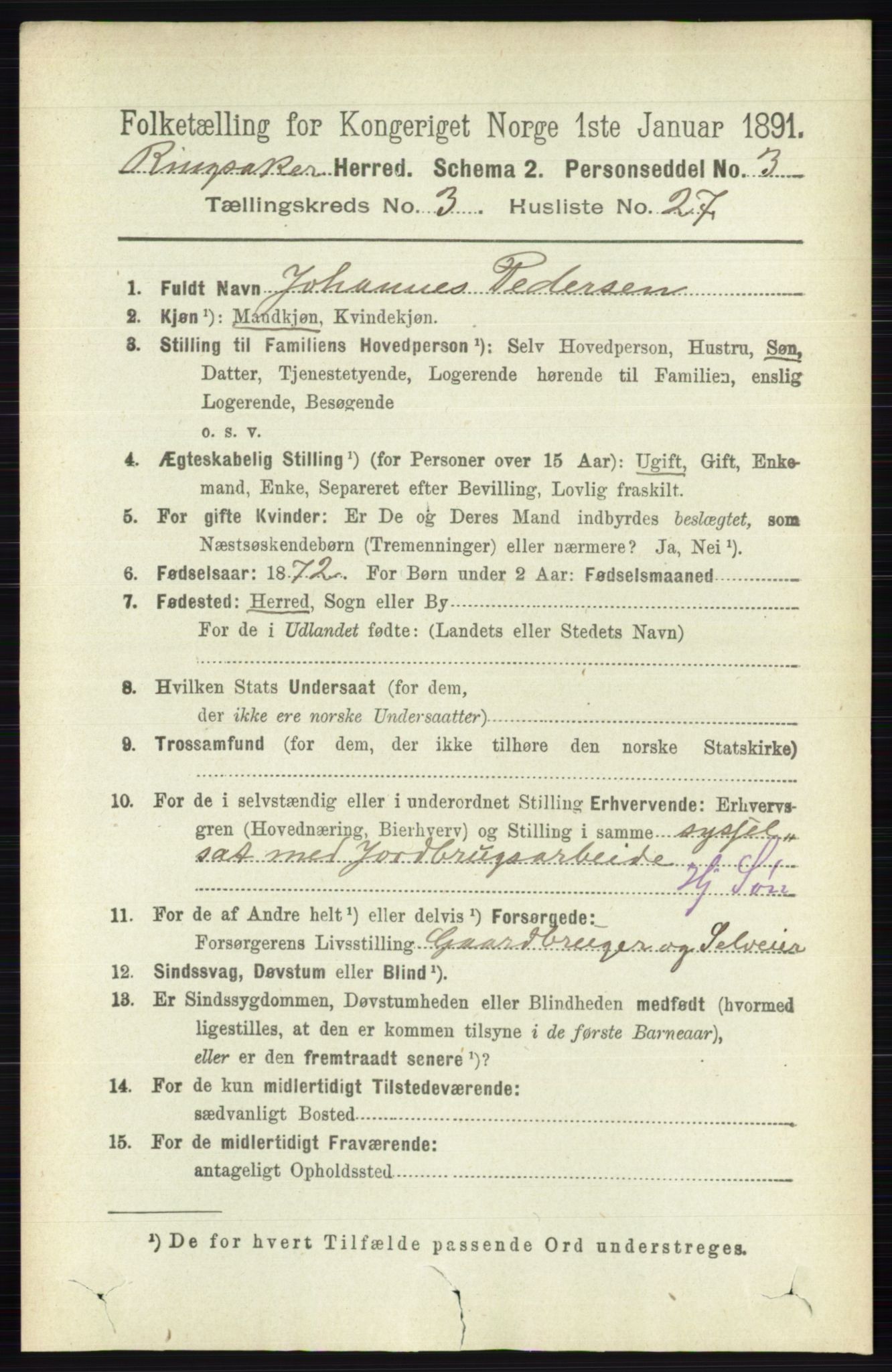 RA, Folketelling 1891 for 0412 Ringsaker herred, 1891, s. 1392