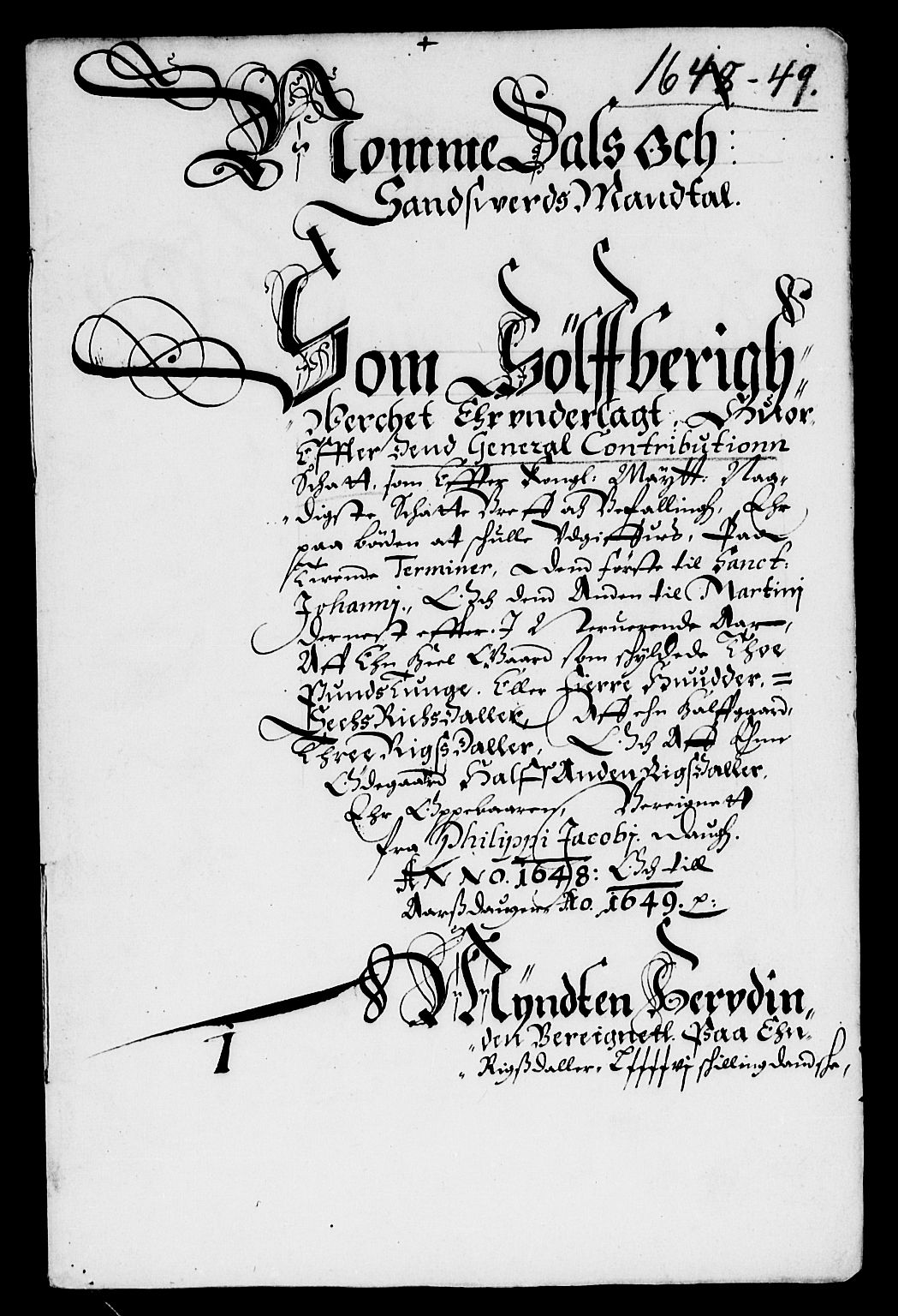 Rentekammeret inntil 1814, Reviderte regnskaper, Lensregnskaper, AV/RA-EA-5023/R/Rb/Rbn/L0004: Numedal og Sandsvær len, 1648-1656