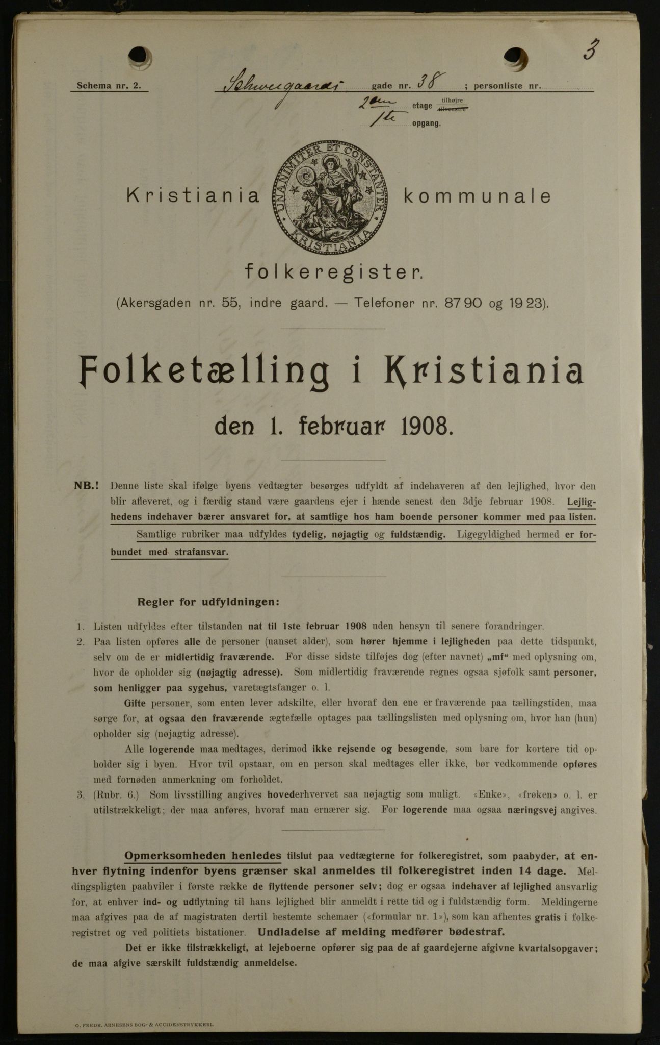 OBA, Kommunal folketelling 1.2.1908 for Kristiania kjøpstad, 1908, s. 81826