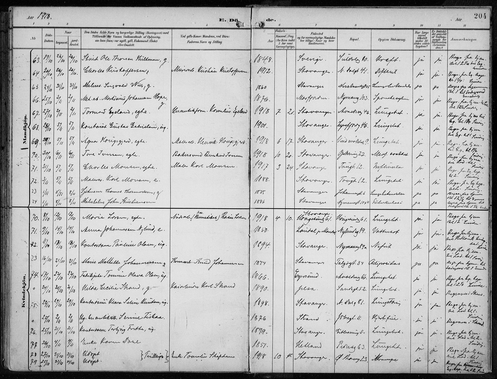 St. Johannes sokneprestkontor, AV/SAST-A-101814/001/30/30BA/L0005: Ministerialbok nr. A 5, 1898-1919, s. 204