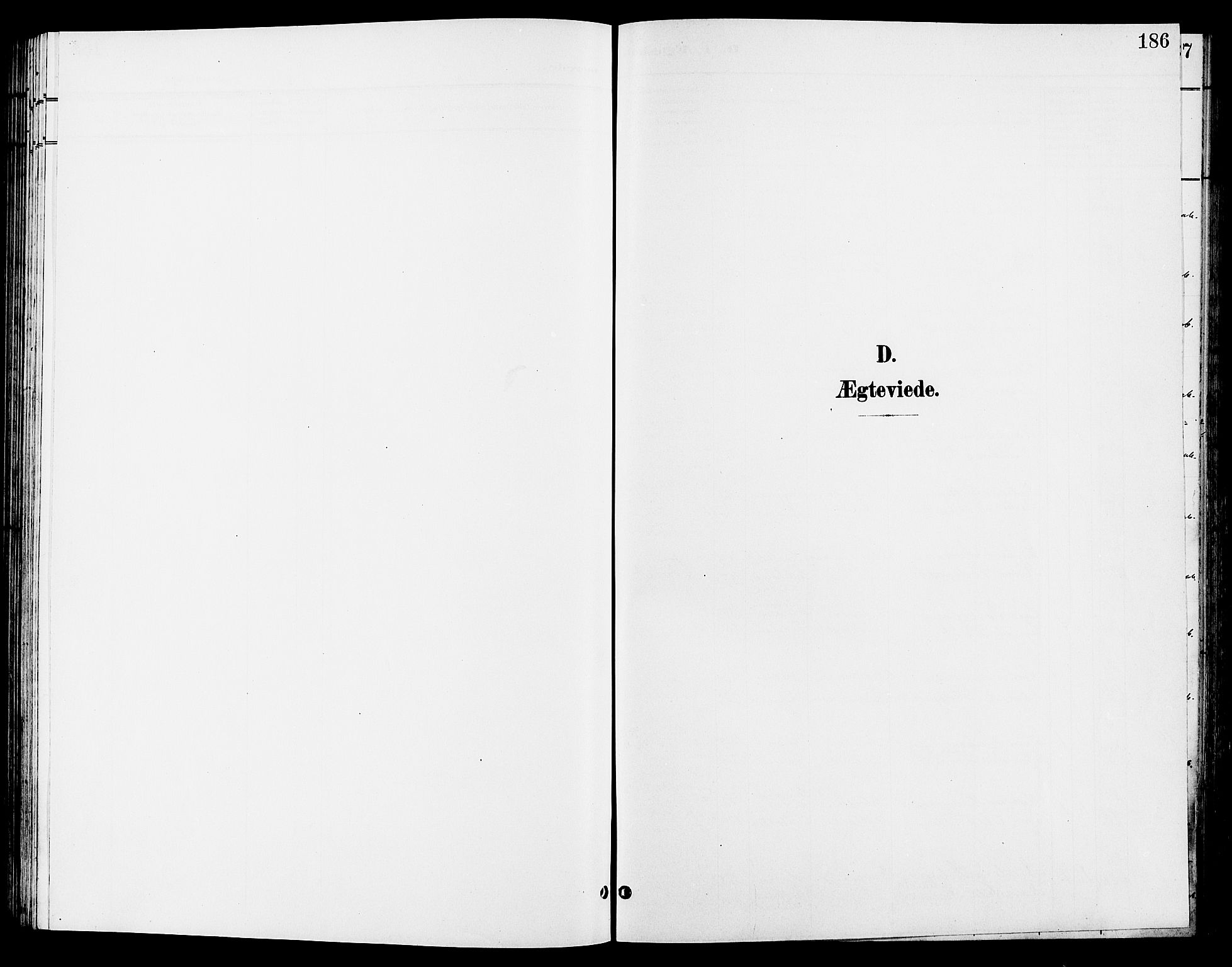 Tynset prestekontor, SAH/PREST-058/H/Ha/Hab/L0009: Klokkerbok nr. 9, 1900-1914, s. 186