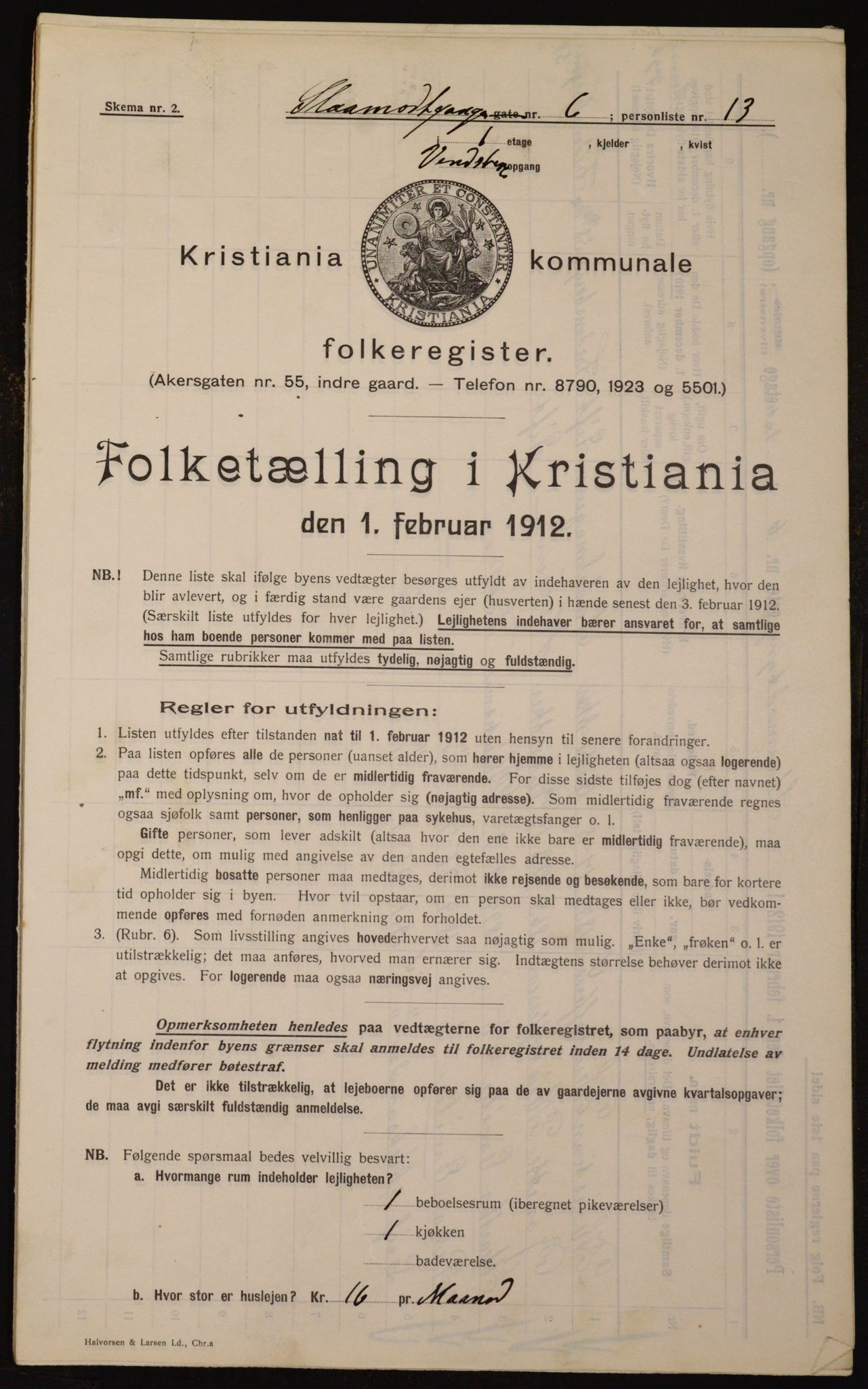 OBA, Kommunal folketelling 1.2.1912 for Kristiania, 1912, s. 97218
