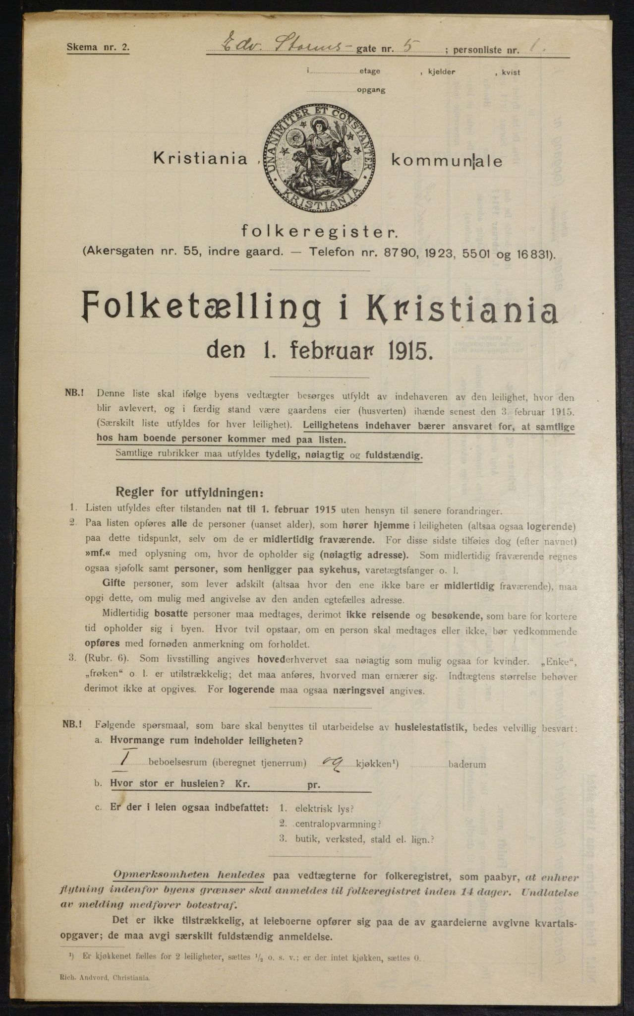 OBA, Kommunal folketelling 1.2.1915 for Kristiania, 1915, s. 18294