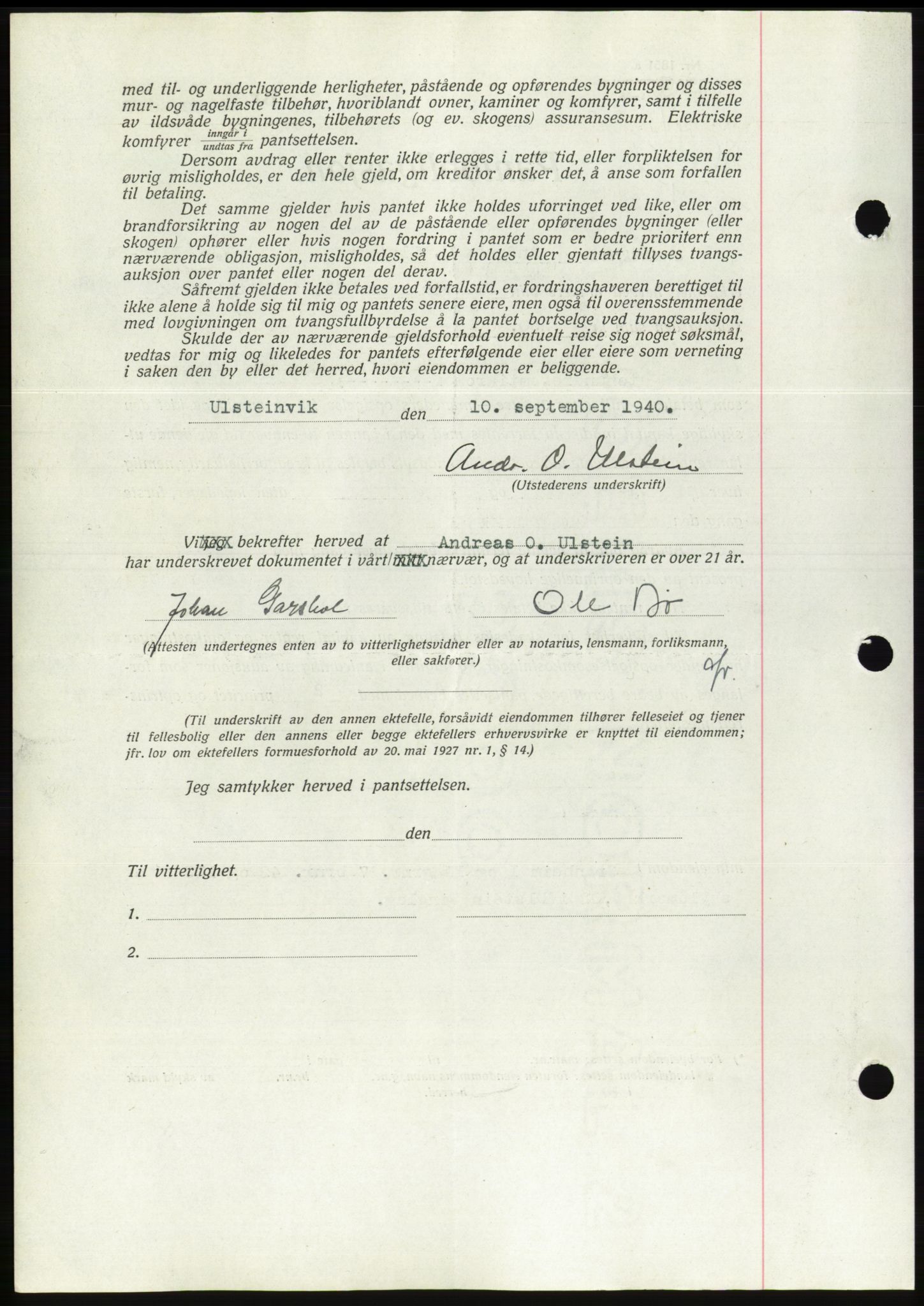 Søre Sunnmøre sorenskriveri, AV/SAT-A-4122/1/2/2C/L0070: Pantebok nr. 64, 1940-1941, Dagboknr: 743/1940