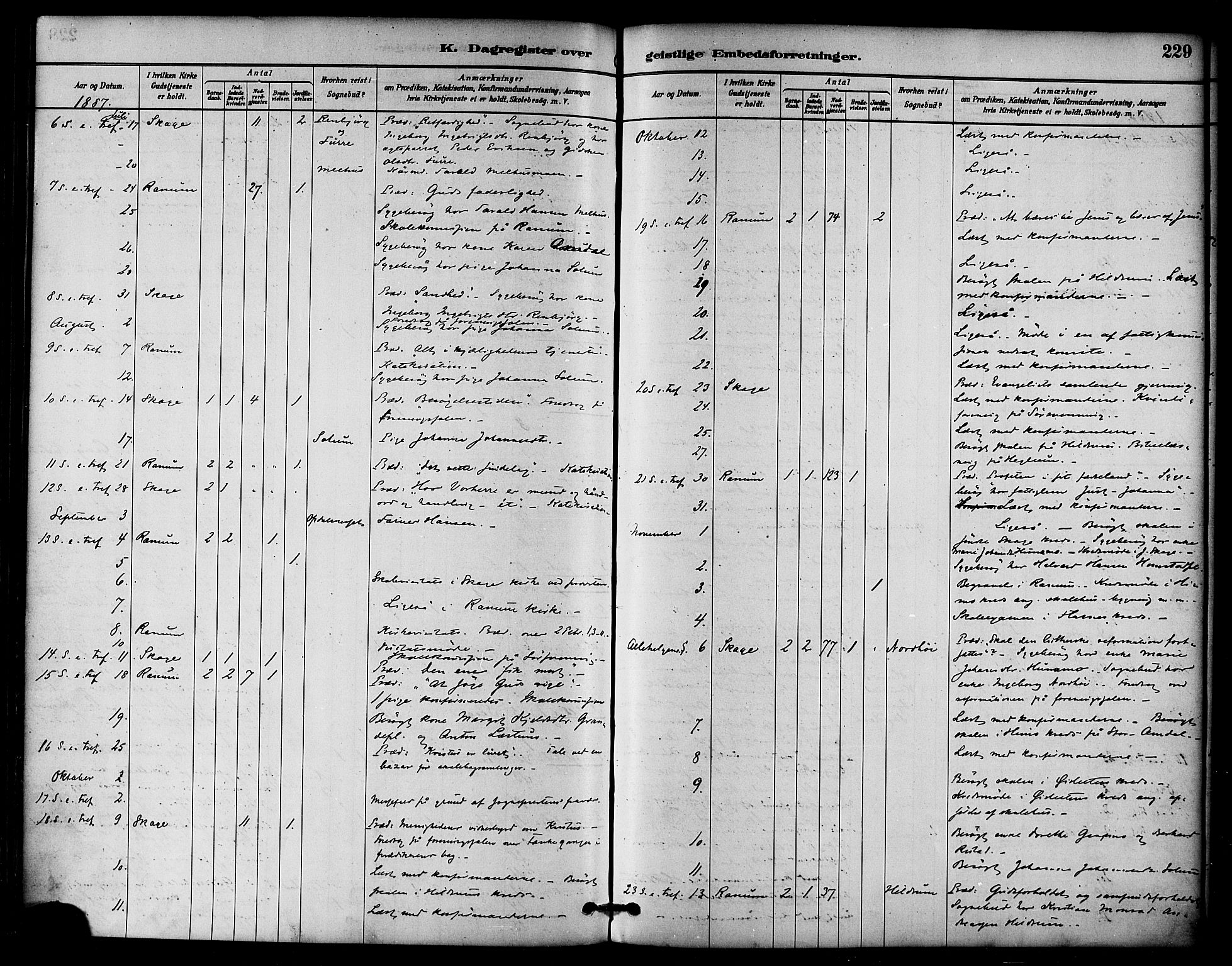 Ministerialprotokoller, klokkerbøker og fødselsregistre - Nord-Trøndelag, SAT/A-1458/764/L0555: Ministerialbok nr. 764A10, 1881-1896, s. 229